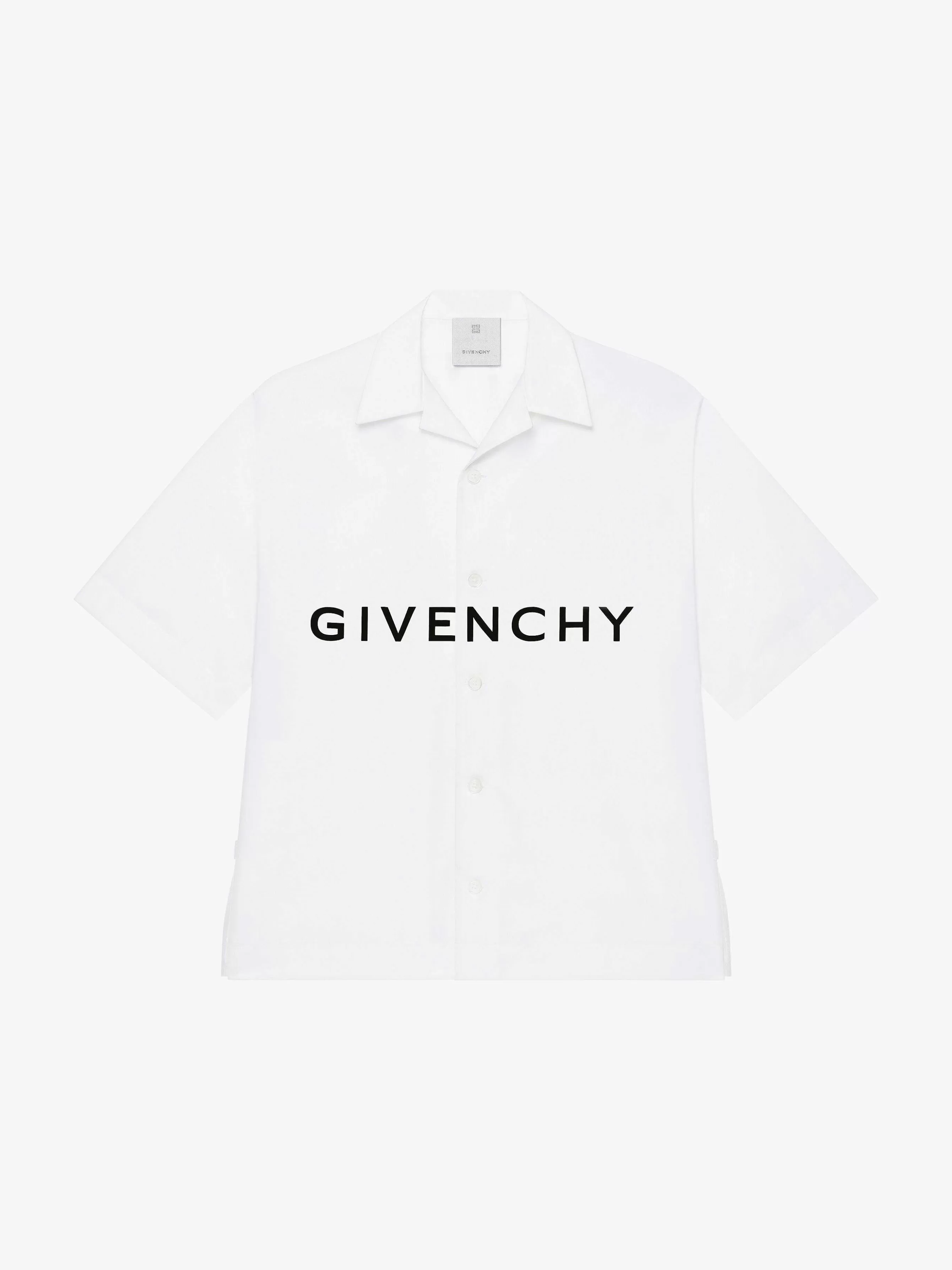 Givenchy Chemises> Chemise Hawaienne Coupe Boxy En Popeline Blanc Noir