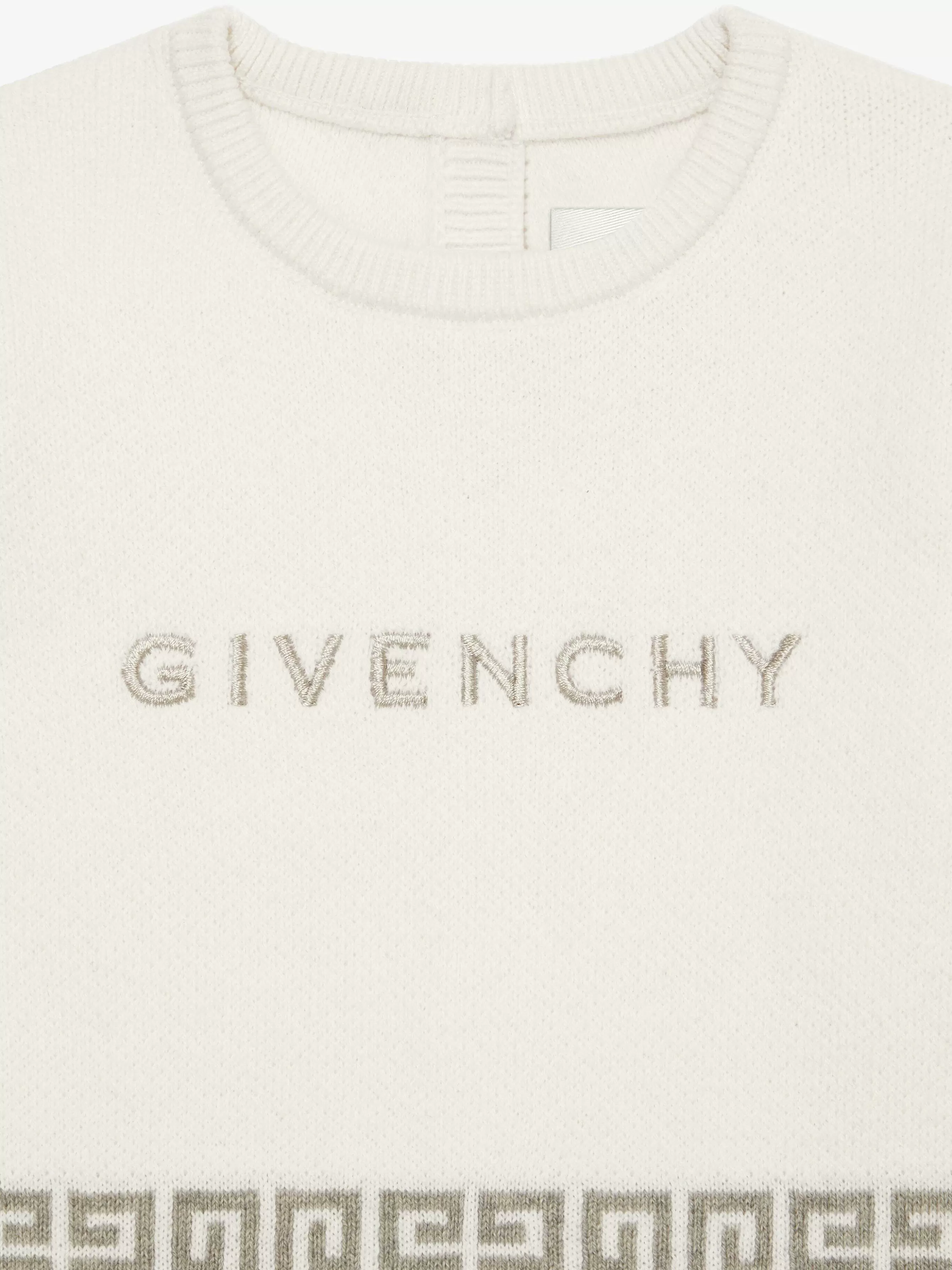 Givenchy Bébé (1 Mois À 3 Ans)> Salopette En Maille Blanc Gris