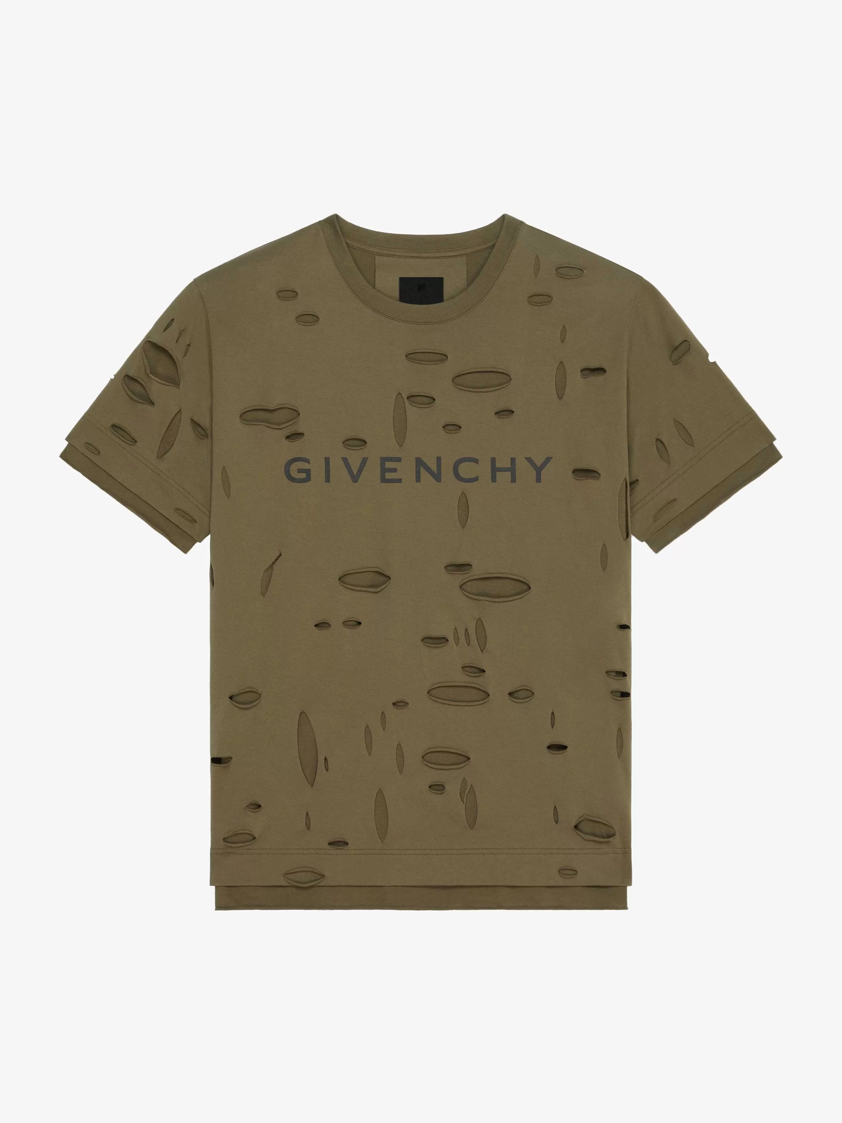 Givenchy T-Shirts> T-Shirt Oversize En Coton Use Kaki