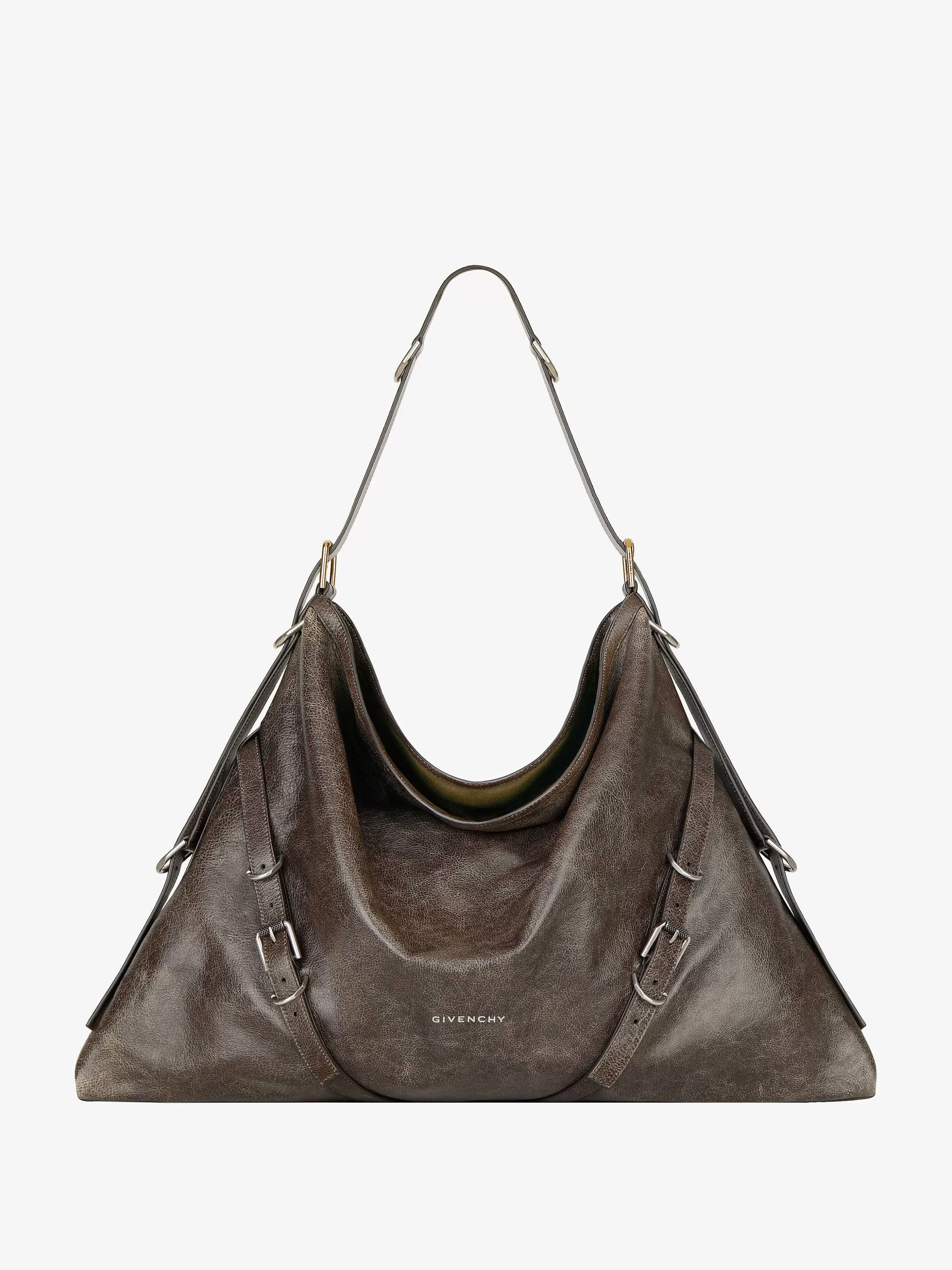 Givenchy Voyou>Grand Sac Voyou En Cuir Vieilli Brun Noyer