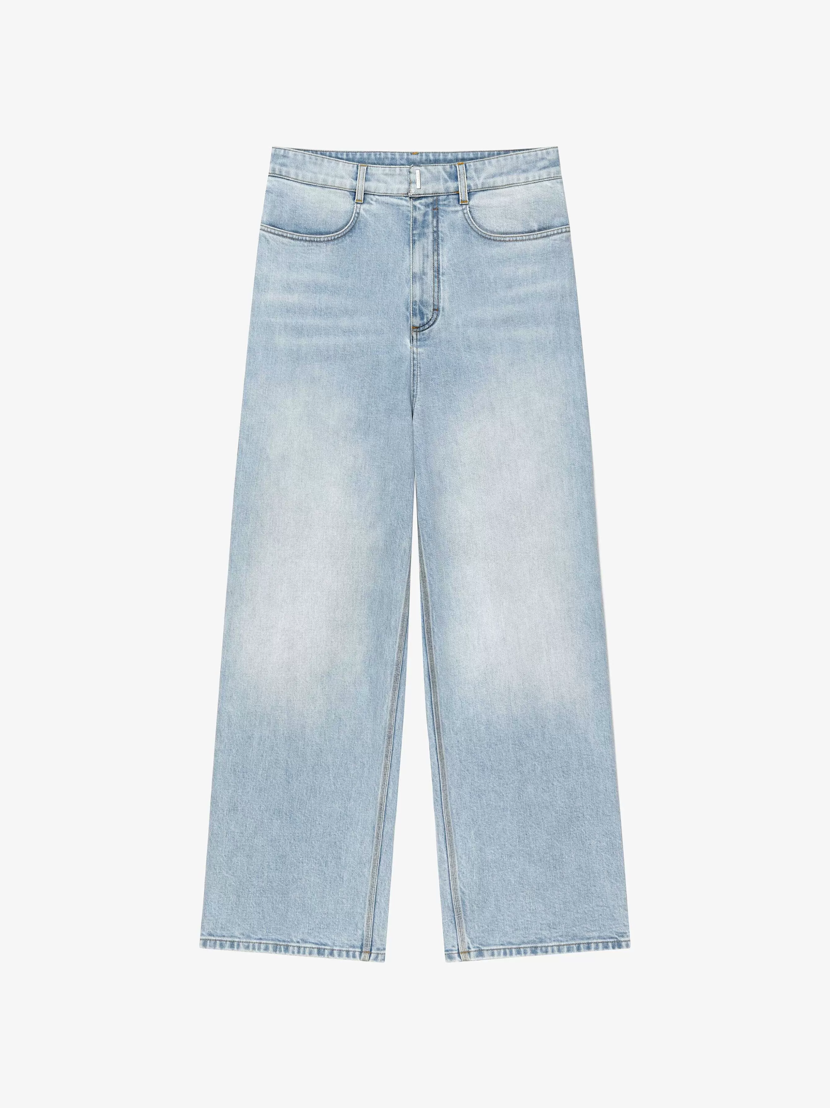 Givenchy Jean>Jean Large A Entrejambe Bas En Denim Bleu Tres Clair