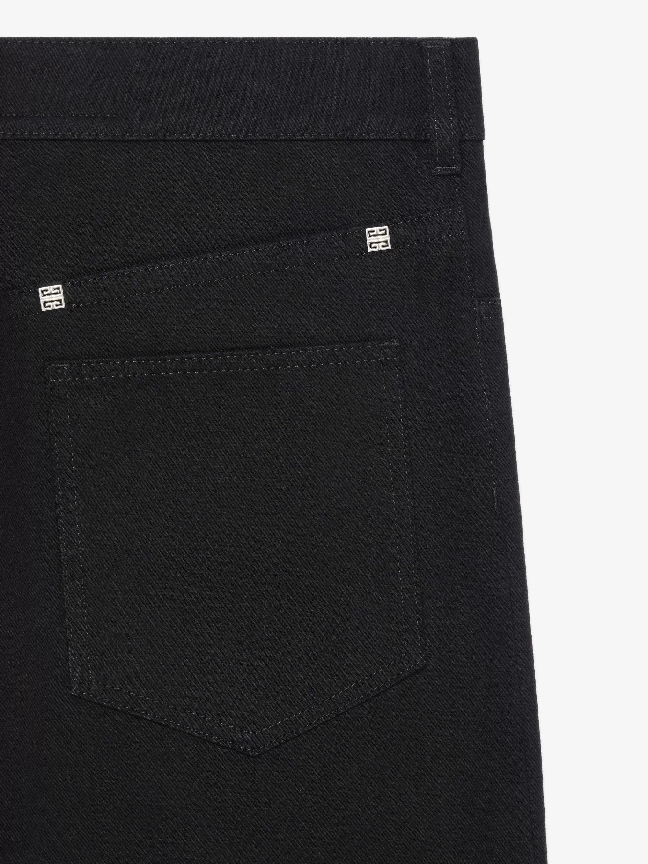 Givenchy Pantalon>Jean Large A Entrejambe Bas En Denim Noir