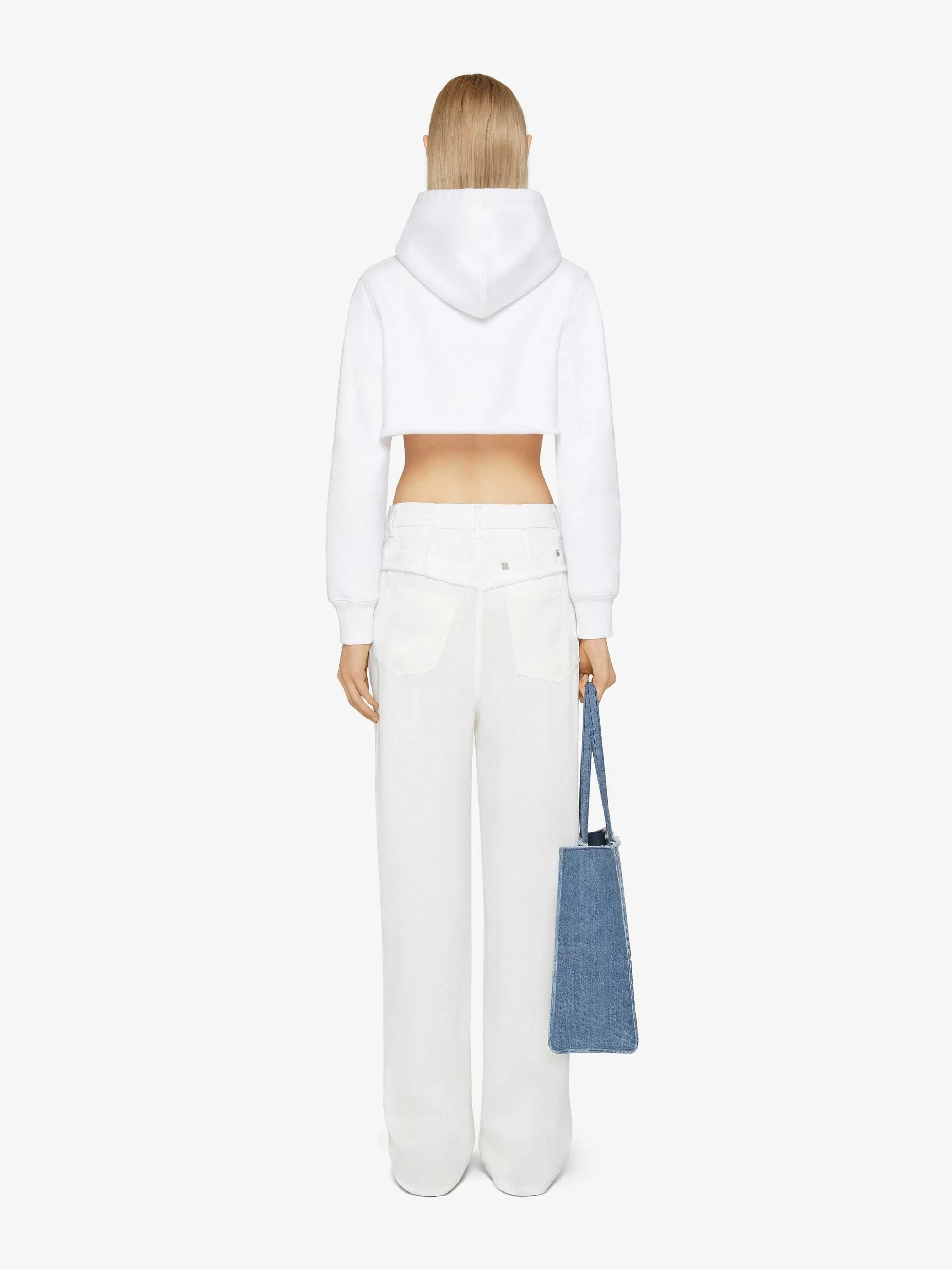 Givenchy Pantalon>Jean Oversize En Denim Melange Blanc