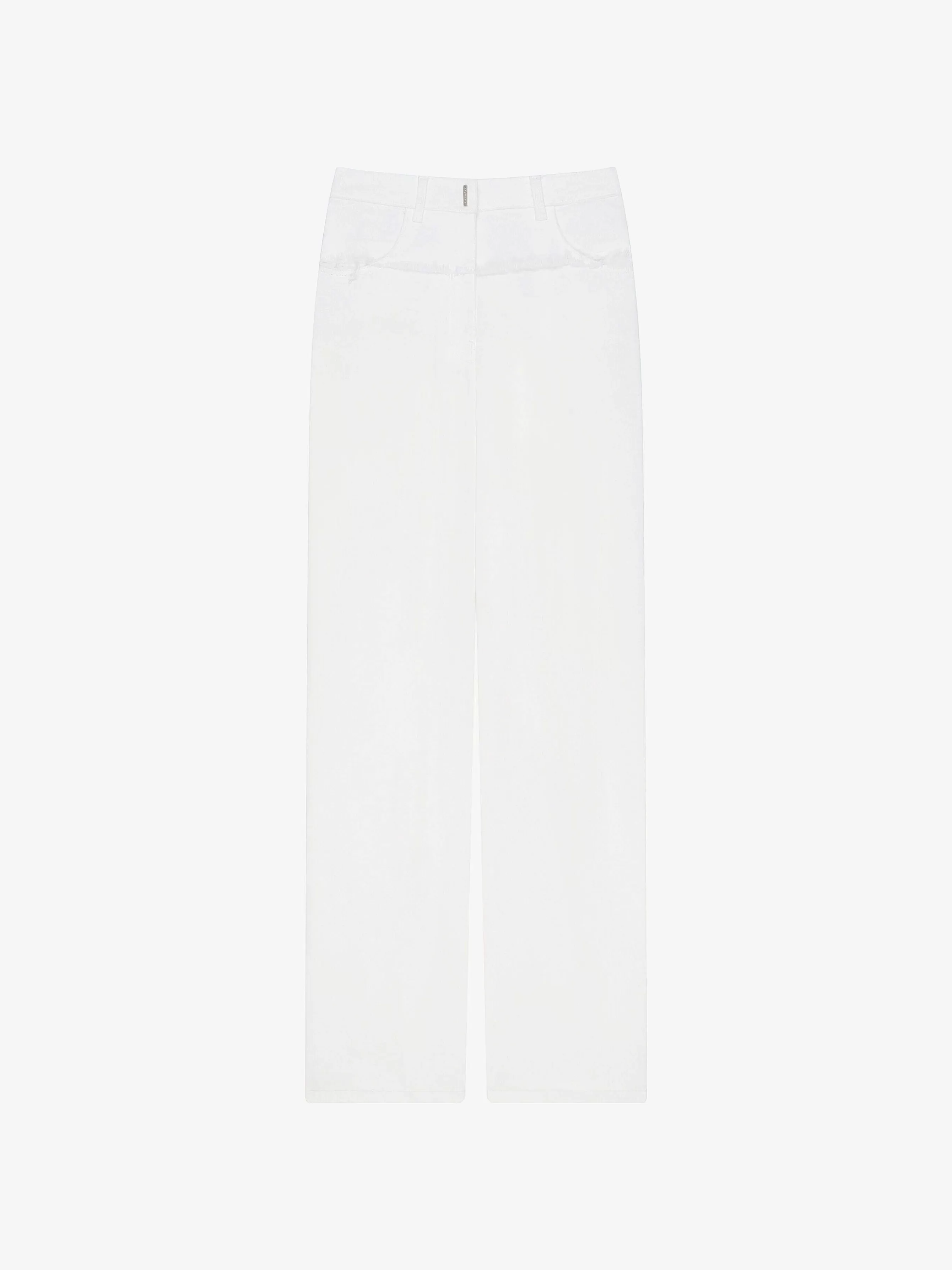 Givenchy Pantalon>Jean Oversize En Denim Melange Blanc