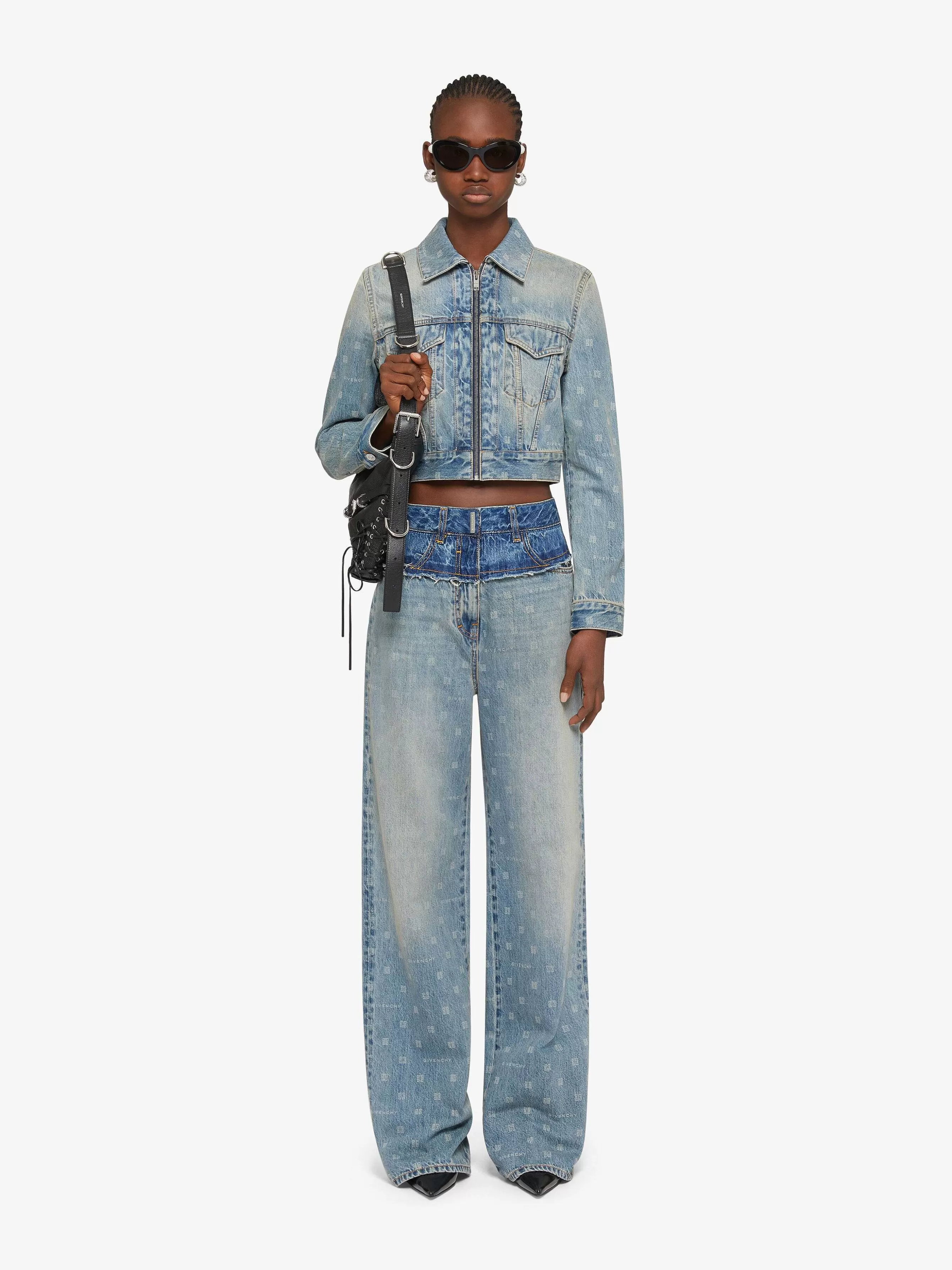 Givenchy Pantalon>Jean Oversize En Denim Mixte 4G Bleu Moyen