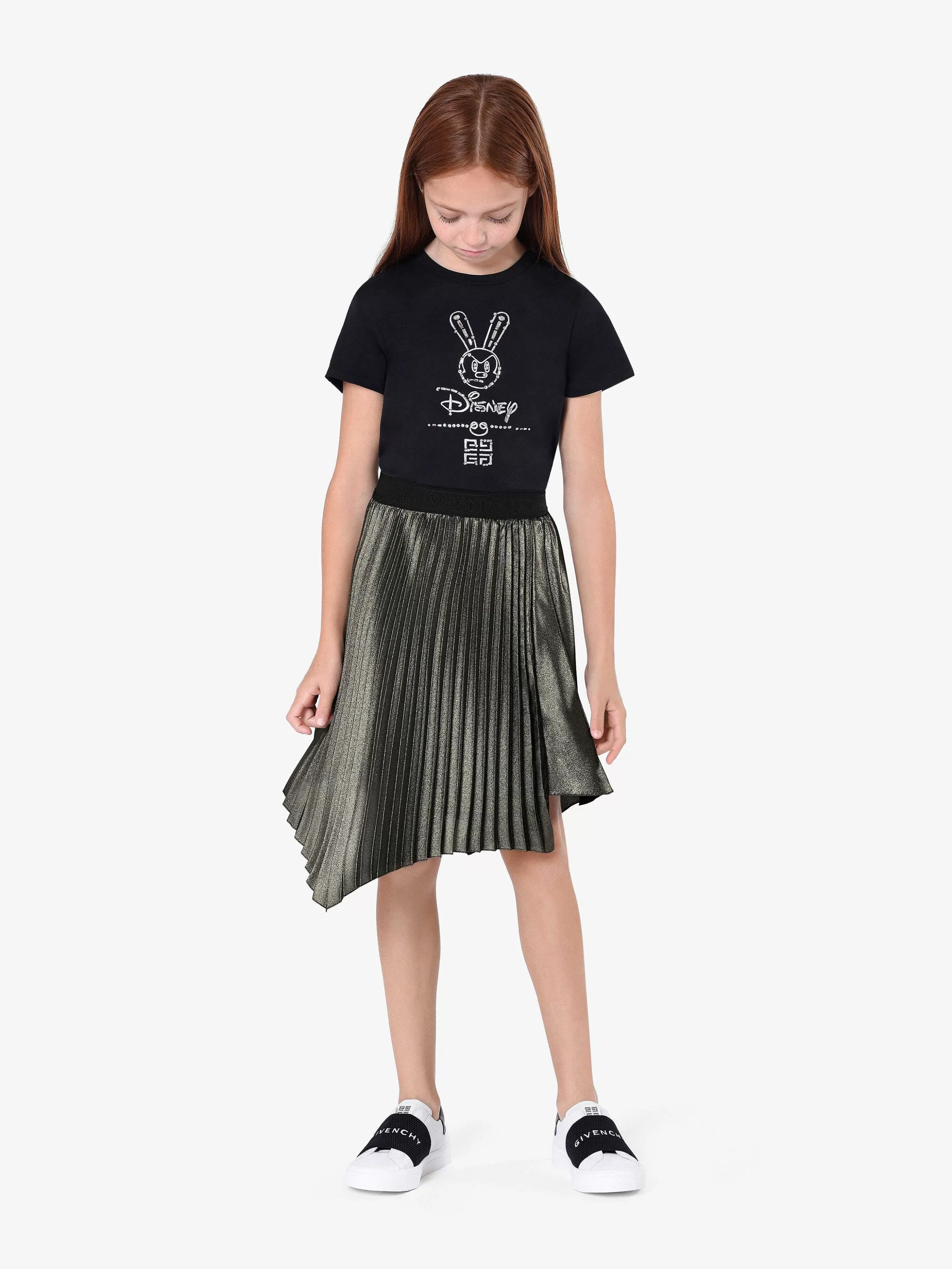 Givenchy Fille (4 À 12 Ans)>Jupe Asymetrique En Voile Argente