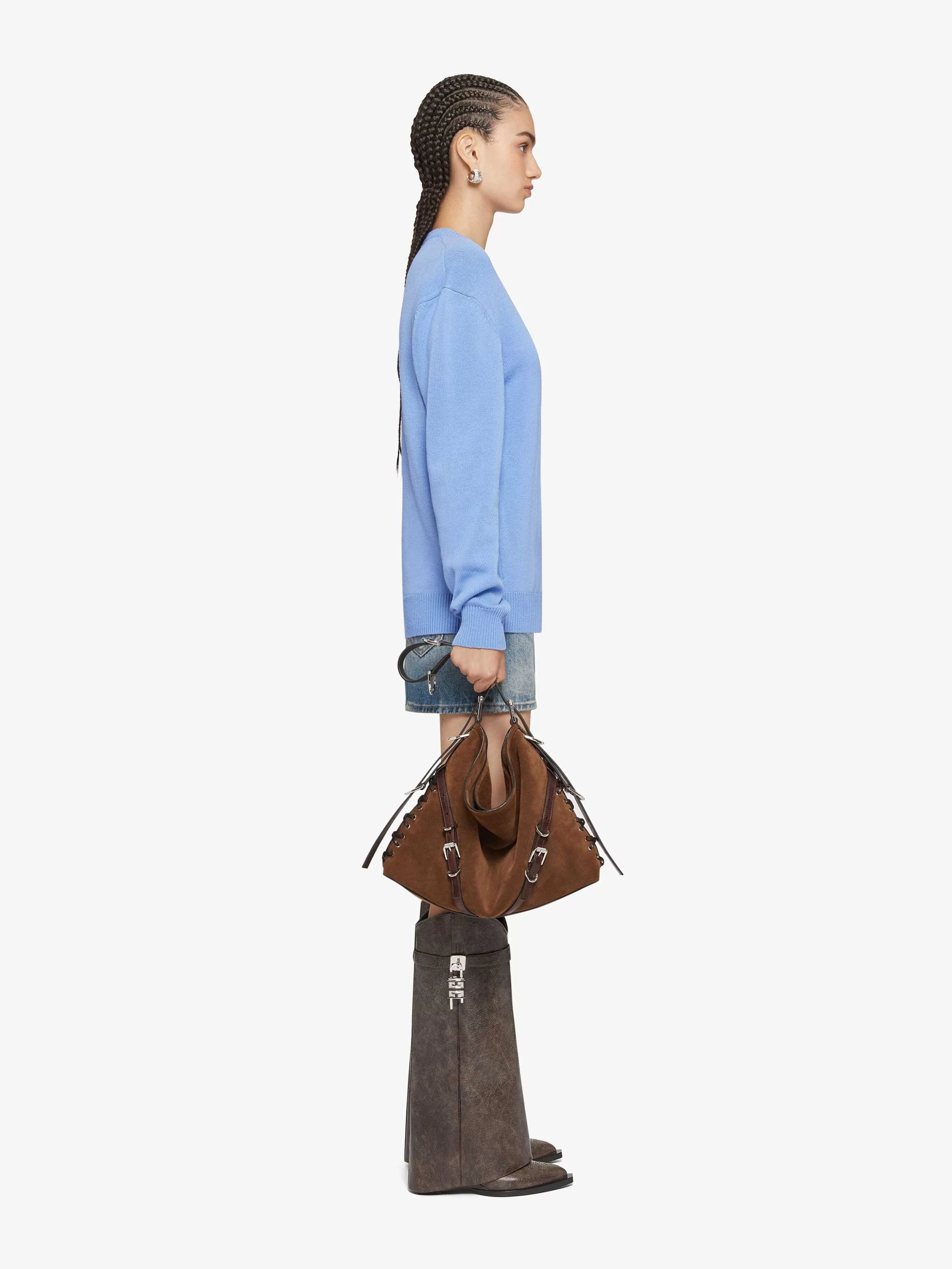 Givenchy Jupes>Jupe En Denim Avec Details De Chaine Bleu Moyen