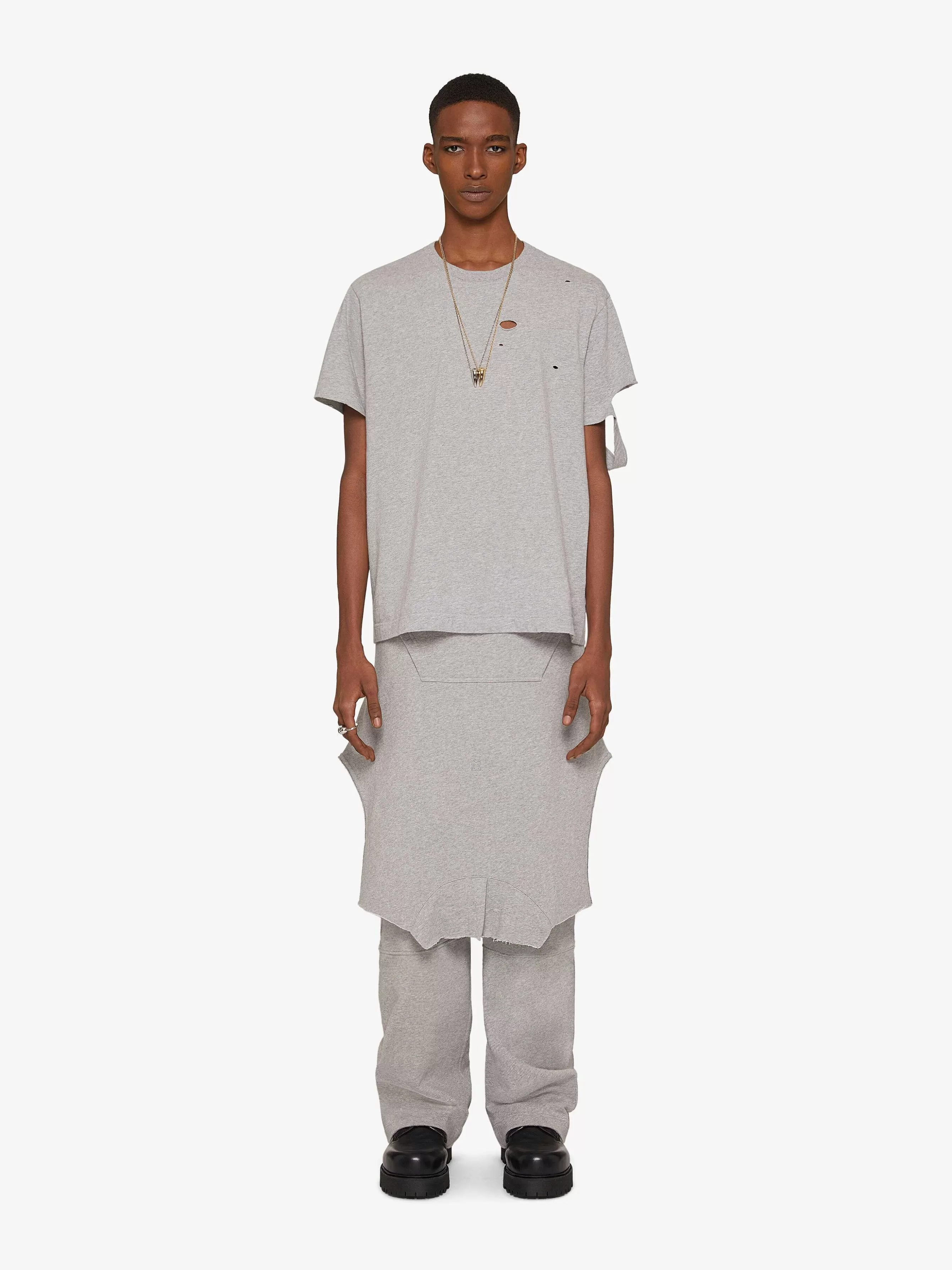 Givenchy Pantalon>Jupe En Polaire Melange Gris Clair