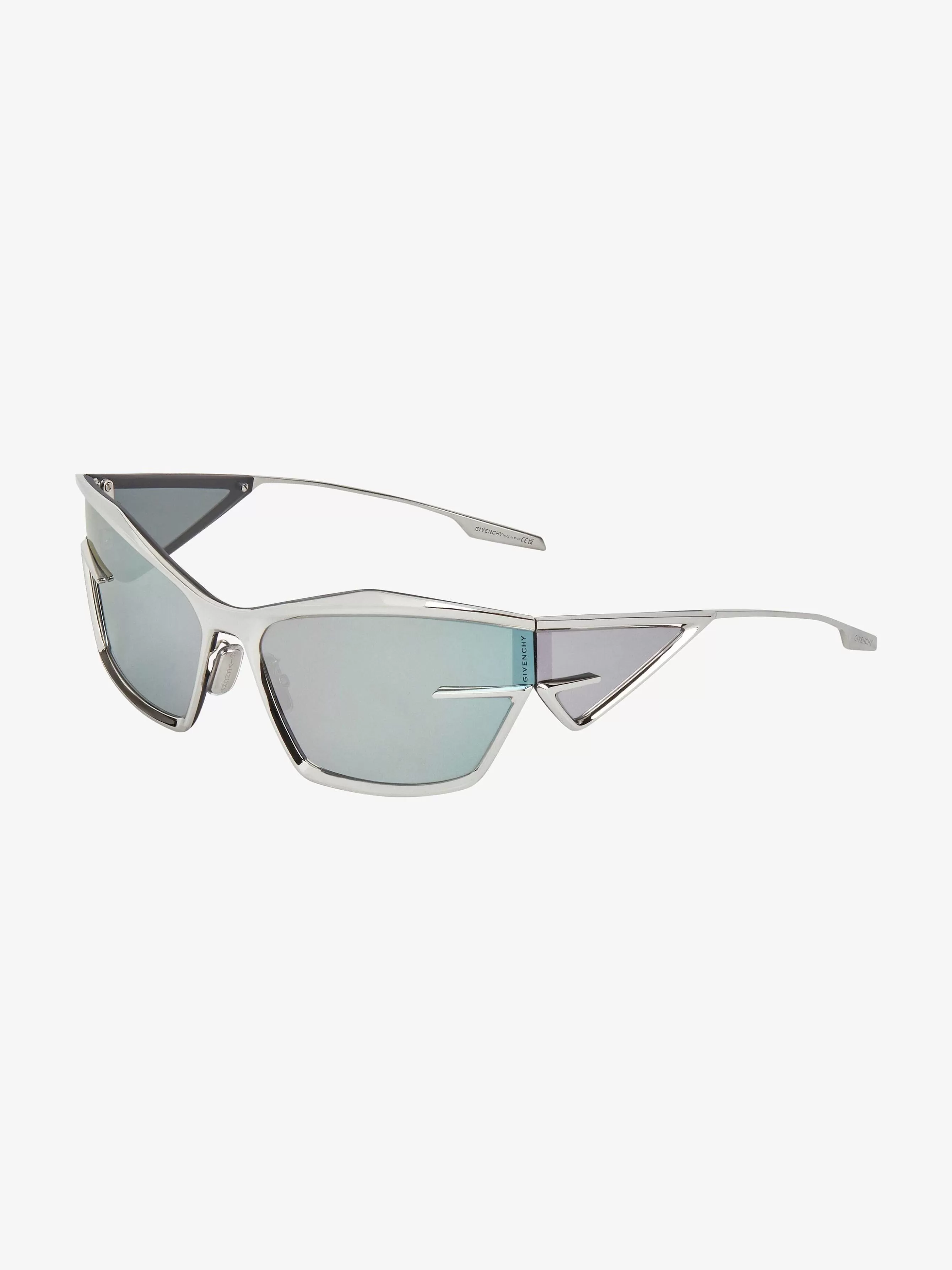 Givenchy Des Lunettes De Soleil>Lunettes De Soleil Unisexes Giv Cut En Metal Argente