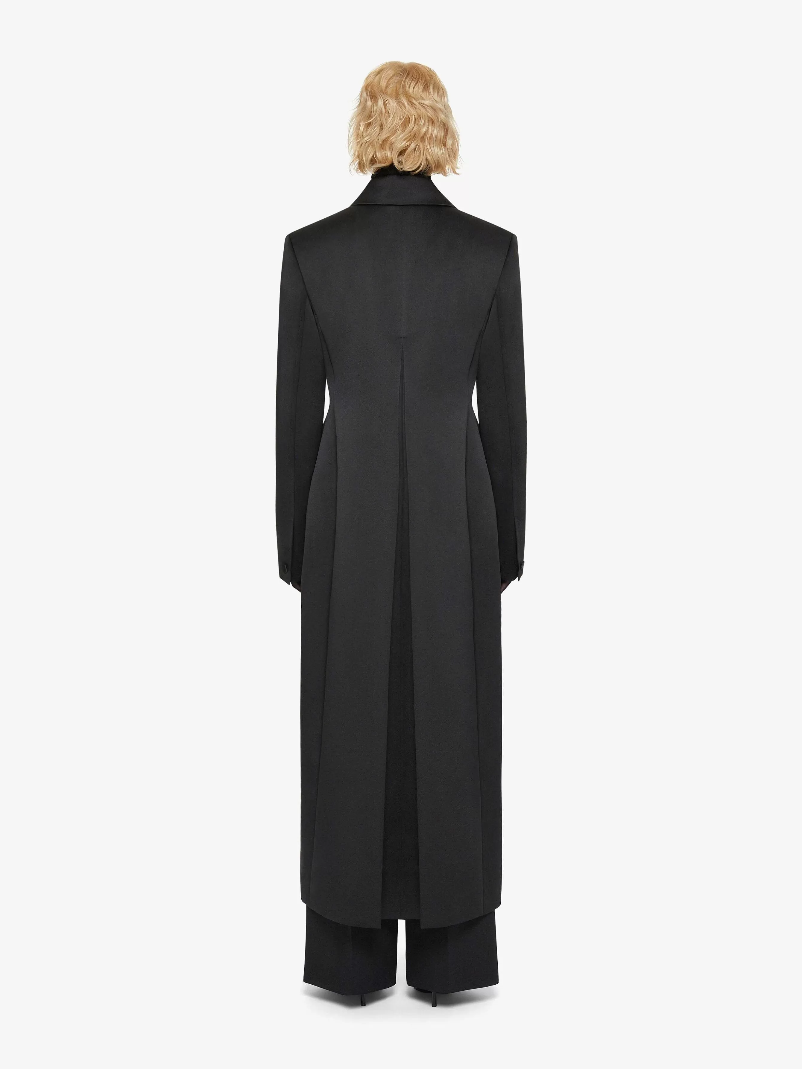 Givenchy Vestes Et Manteaux>Manteau Avec Boutons En Satin Noir