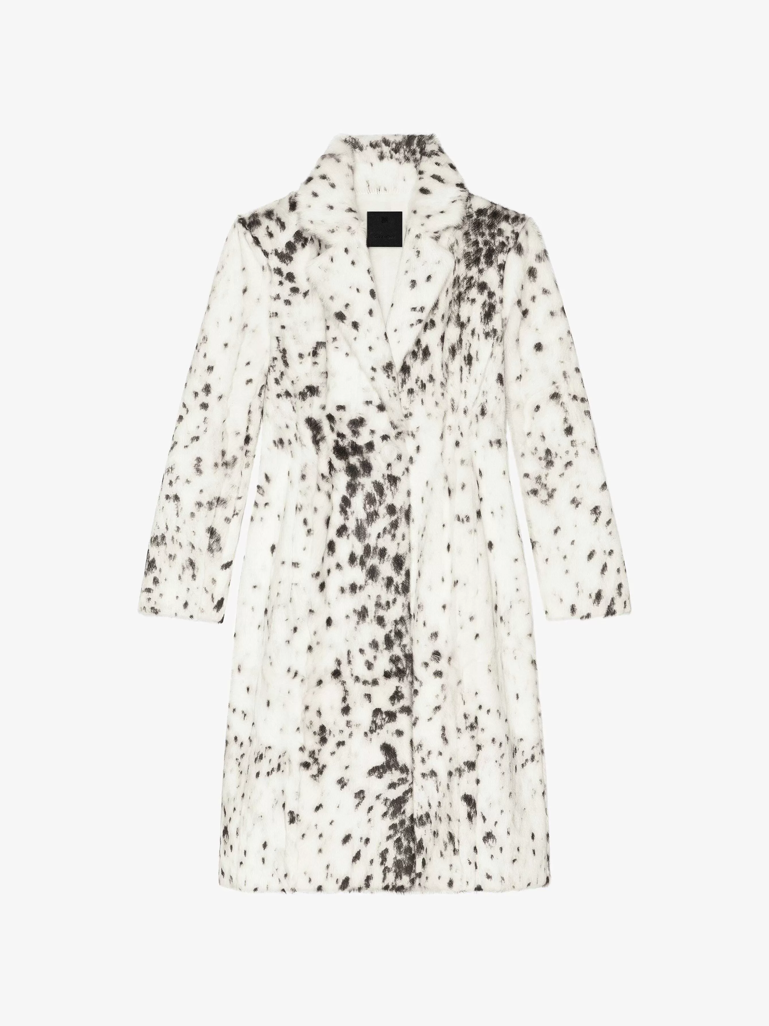 Givenchy Vestes Et Manteaux>Manteau En Fourrure A Imprime Leopard Des Neiges Ivoire/Noir