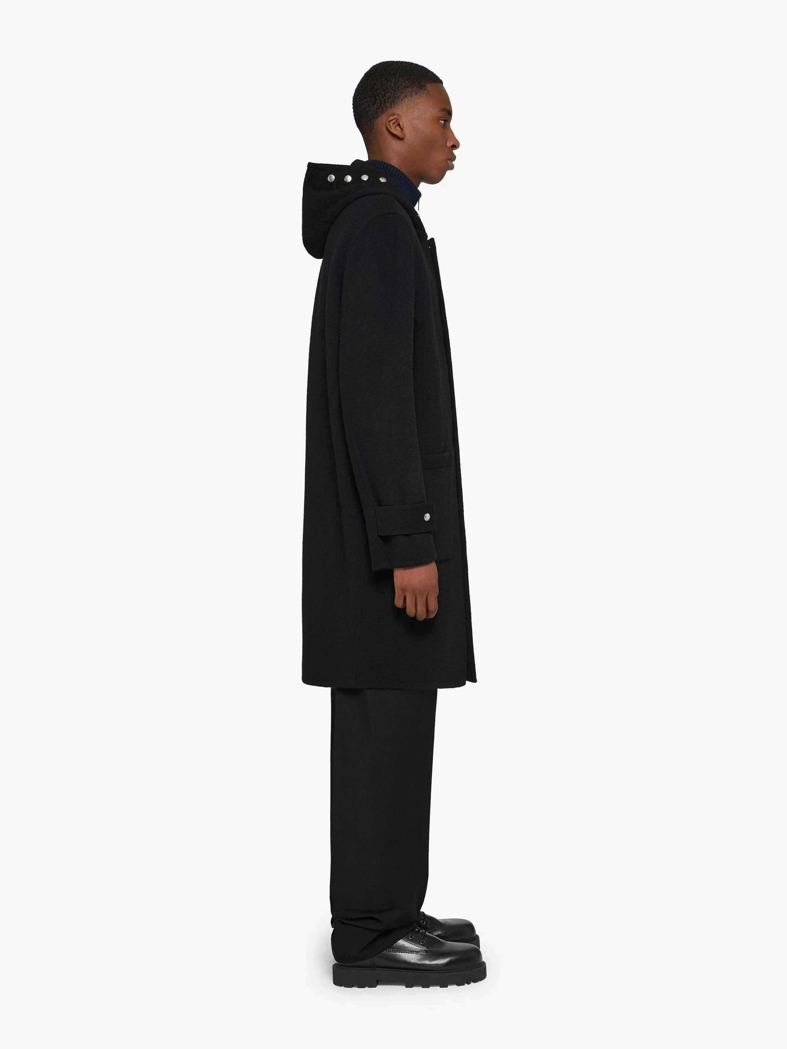 Givenchy Vestes Et Manteaux>Manteau En Laine Et Cachemire Double Face Noir