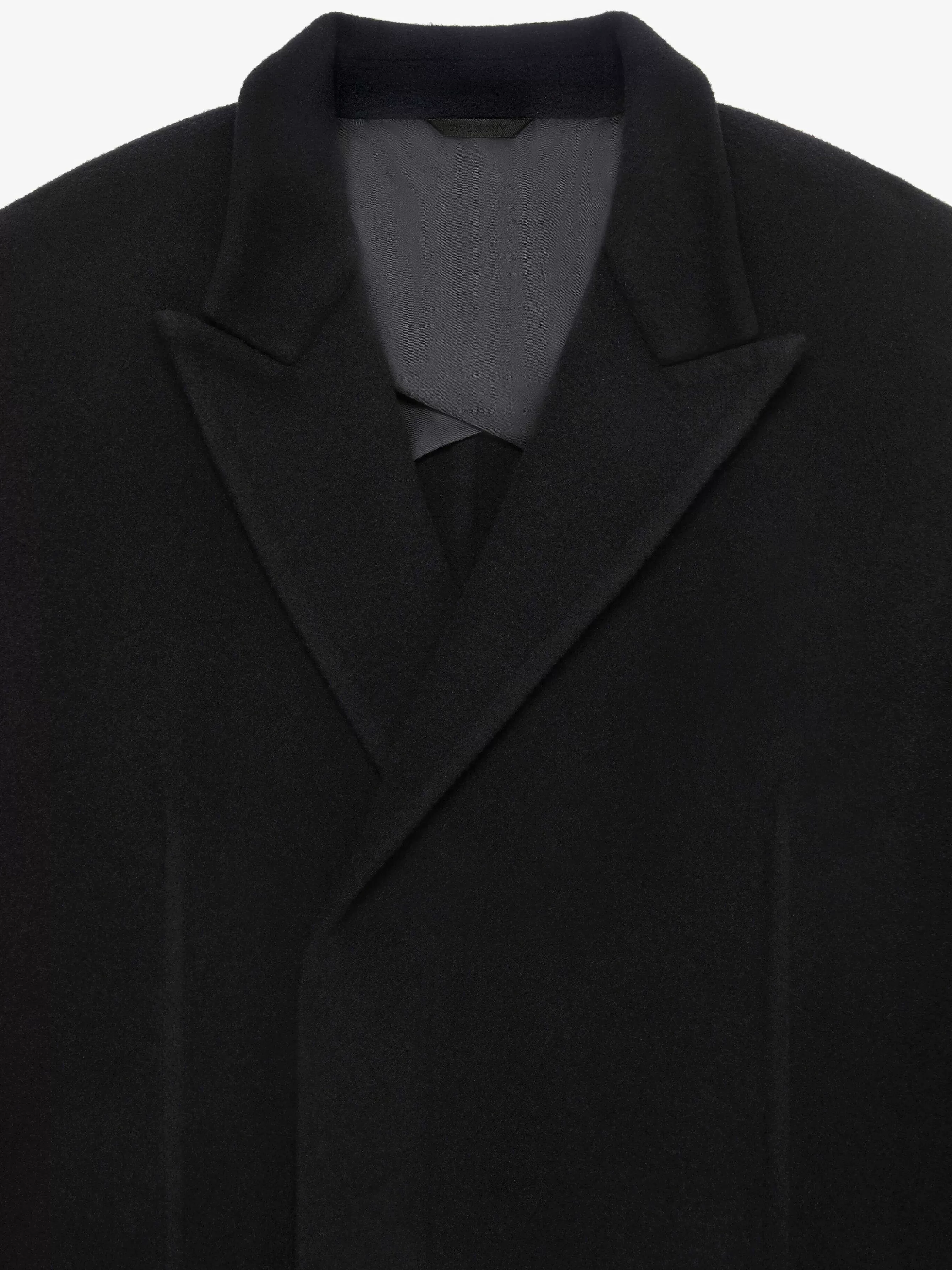 Givenchy Vestes Et Manteaux>Manteau Long En Laine Et Cachemire Double Face Noir