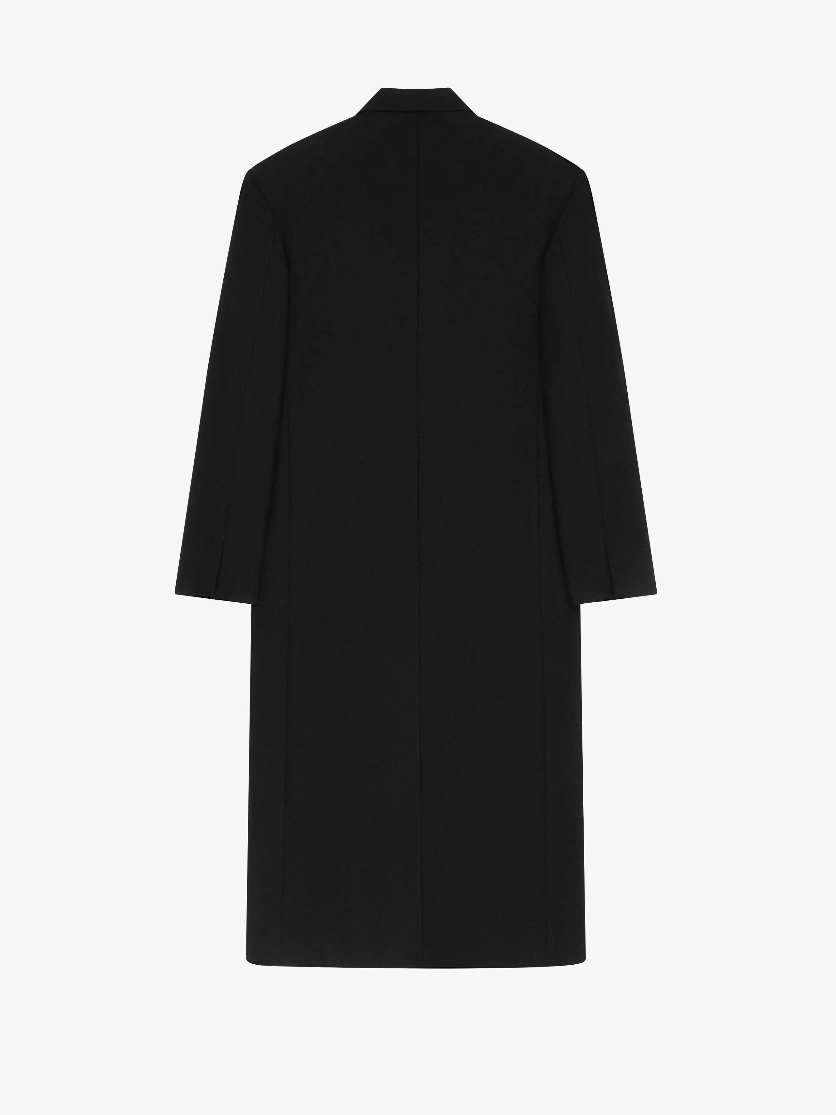 Givenchy Vestes Et Manteaux>Manteau Long Oversize En Flanelle De Laine Noir