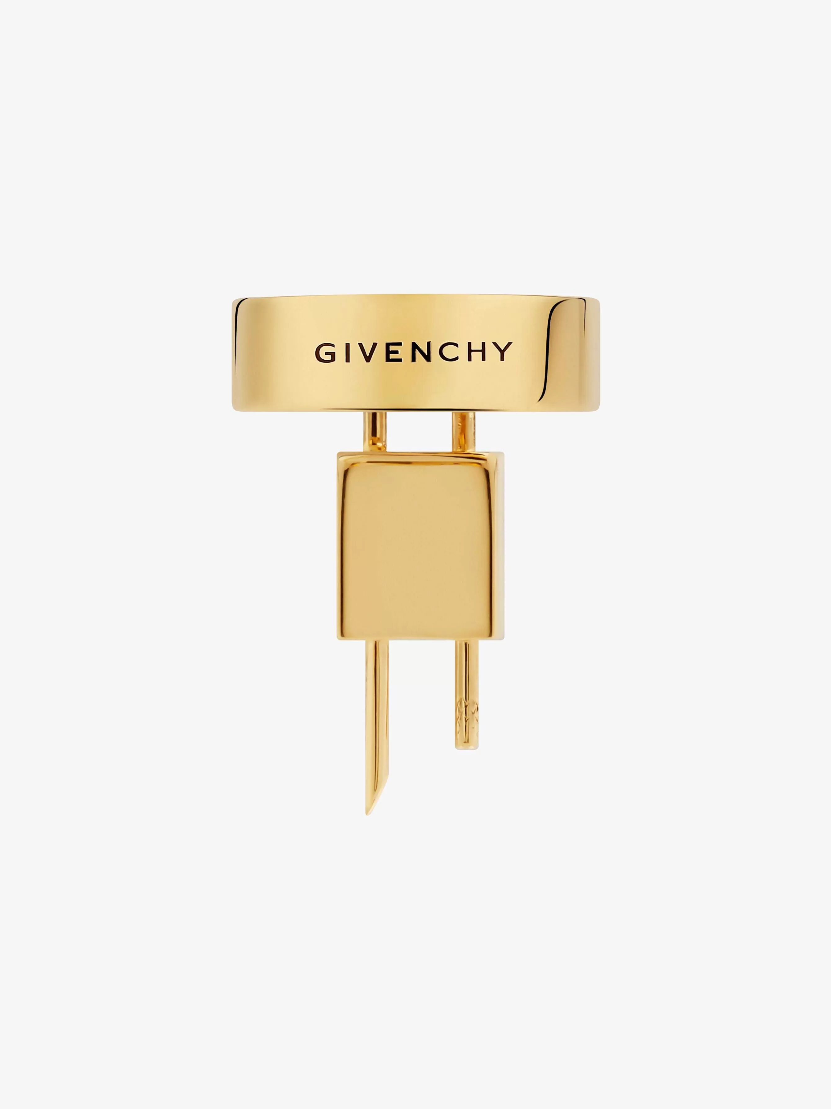 Givenchy Bijoux>Mini Anneau De Verrouillage En Metal Jaune Dore