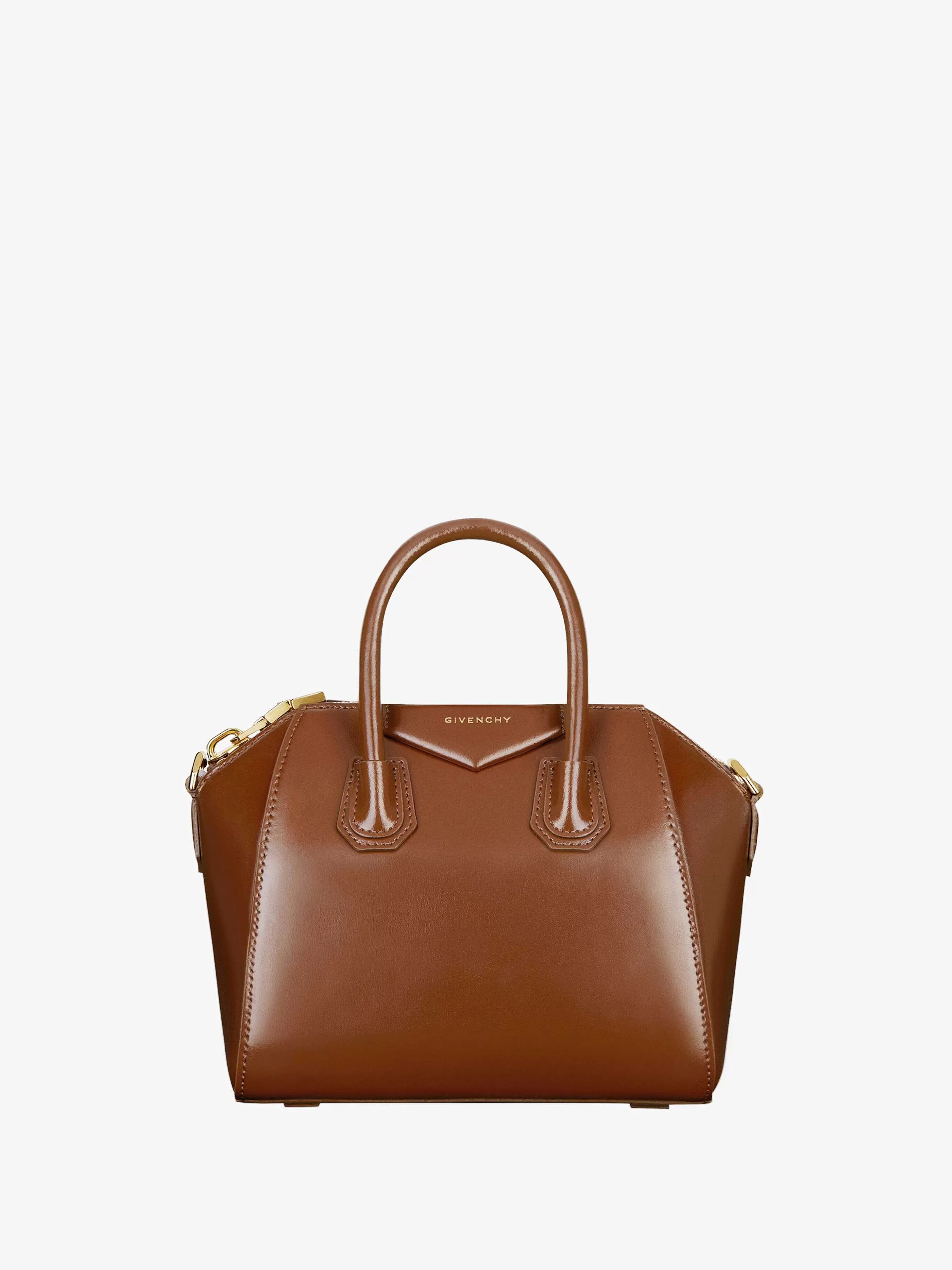 Givenchy Antigona>Mini Sac Antigona En Cuir Box Brun Noyer