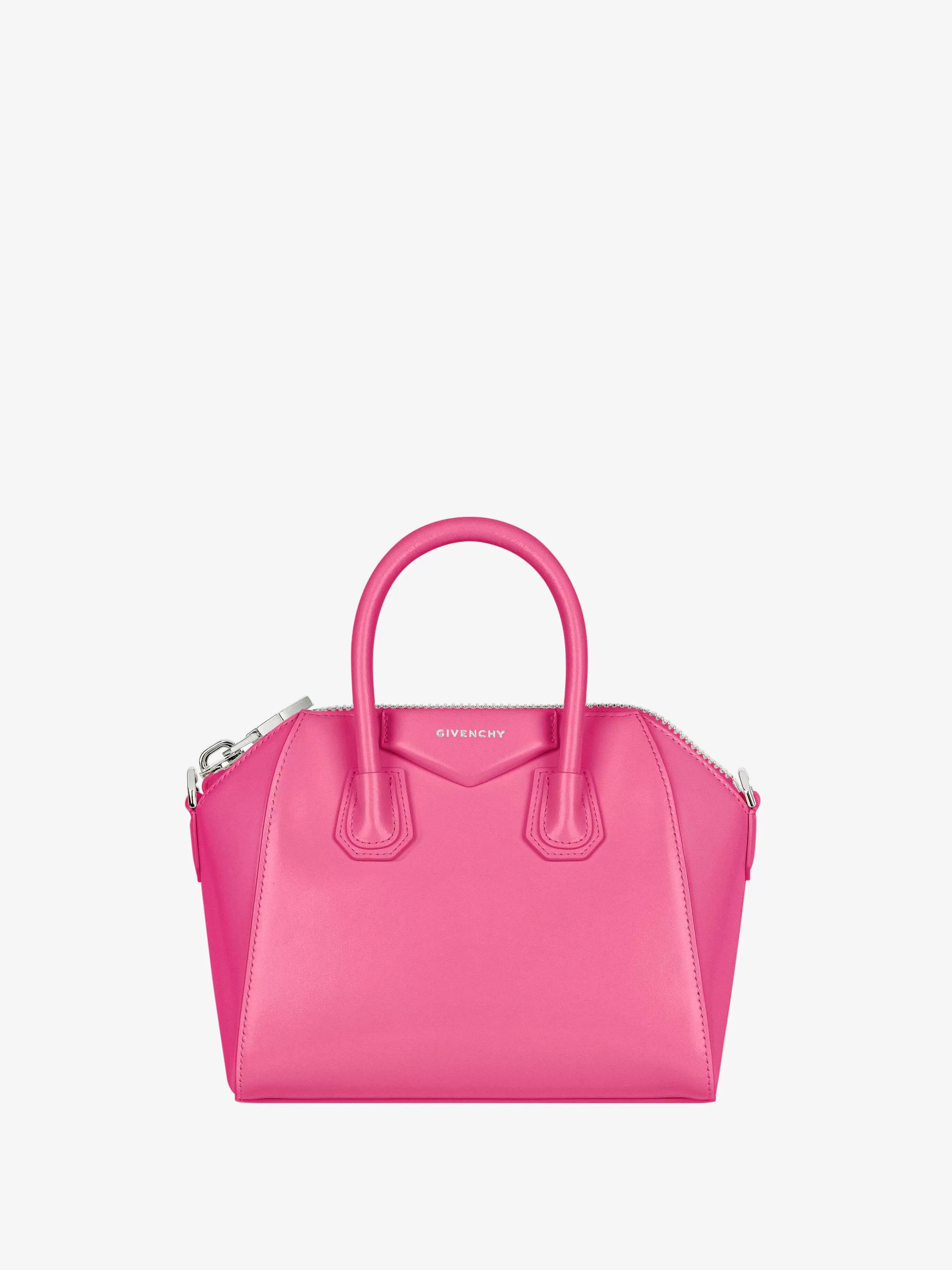 Givenchy Antigona>Mini Sac Antigona En Cuir Box Rose Neon