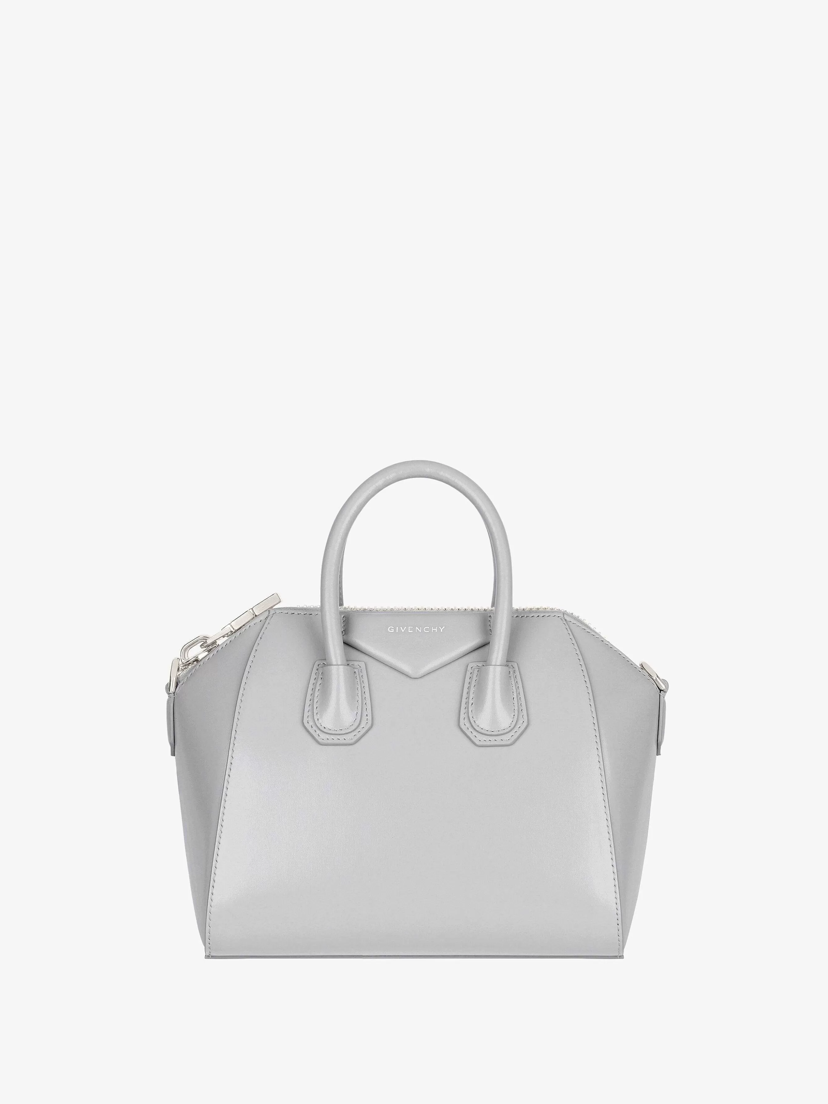 Givenchy Antigona>Mini Sac Antigona En Cuir Box Gris Clair