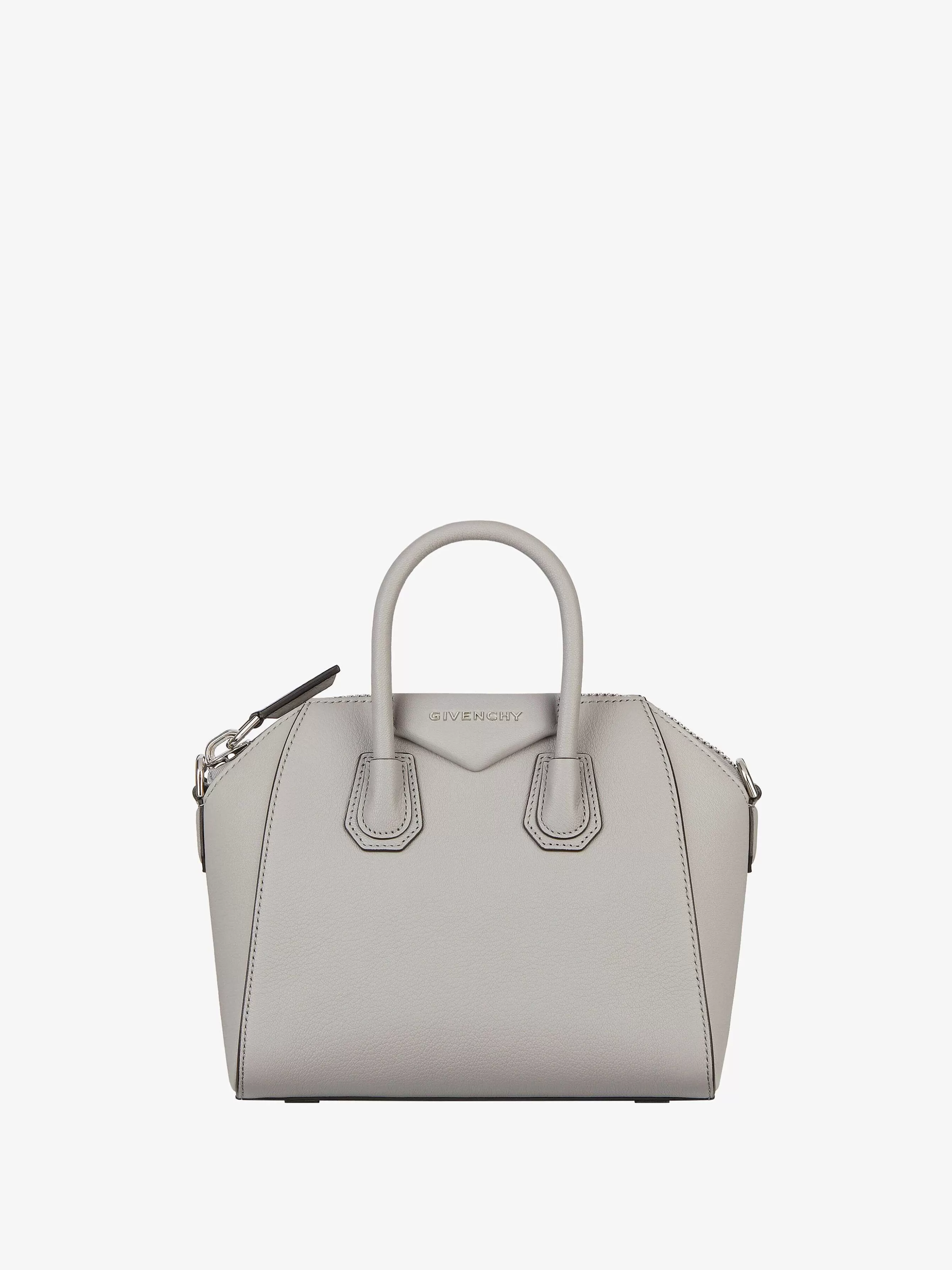 Givenchy Antigona>Mini Sac Antigona En Cuir Graine Gris Perle