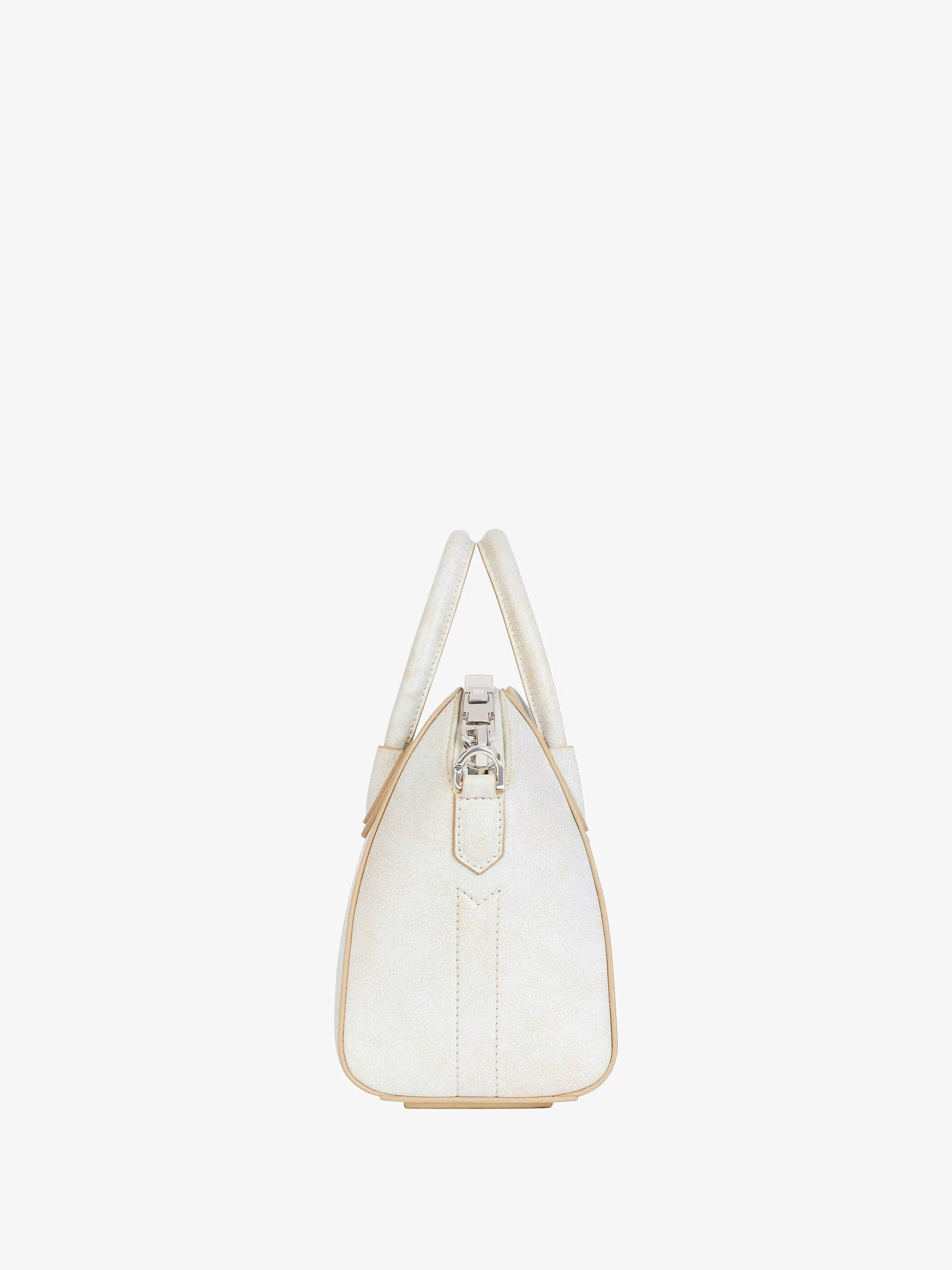 Givenchy Sacs Mini Et Micro>Mini Sac Antigona En Cuir Vieilli Ivoire