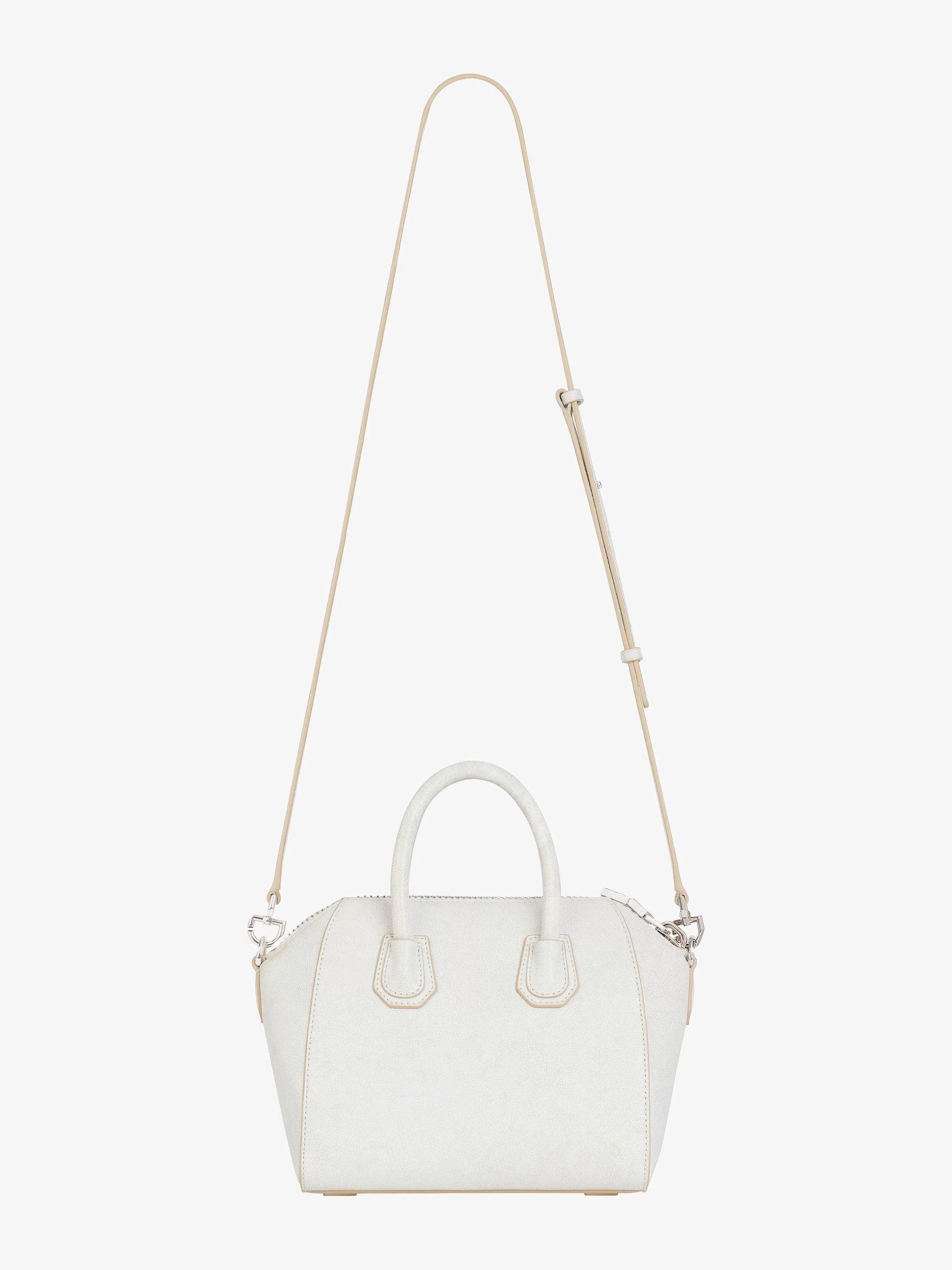 Givenchy Sacs Mini Et Micro>Mini Sac Antigona En Cuir Vieilli Ivoire