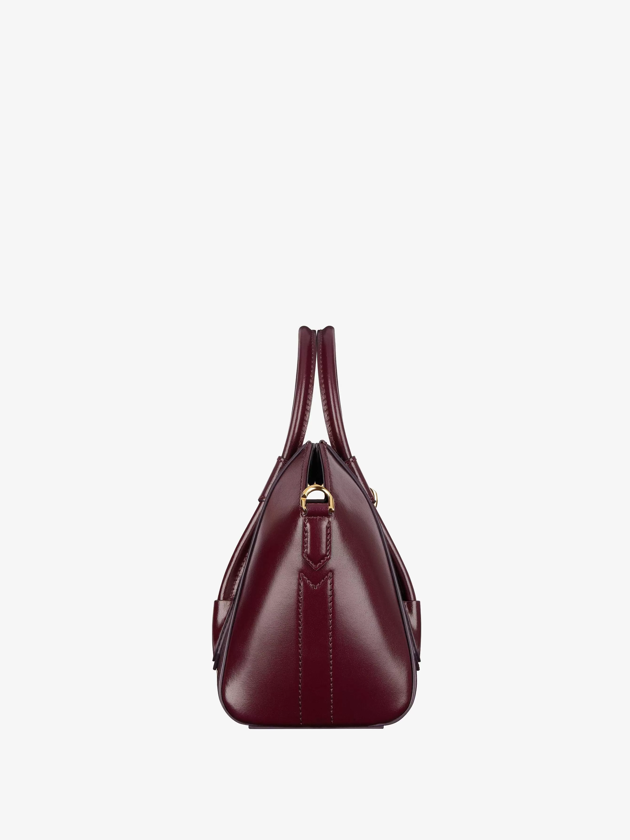 Givenchy Sacs Mini Et Micro>Mini Sac Antigona Lock En Cuir Box Rouge Sang De Boeuf