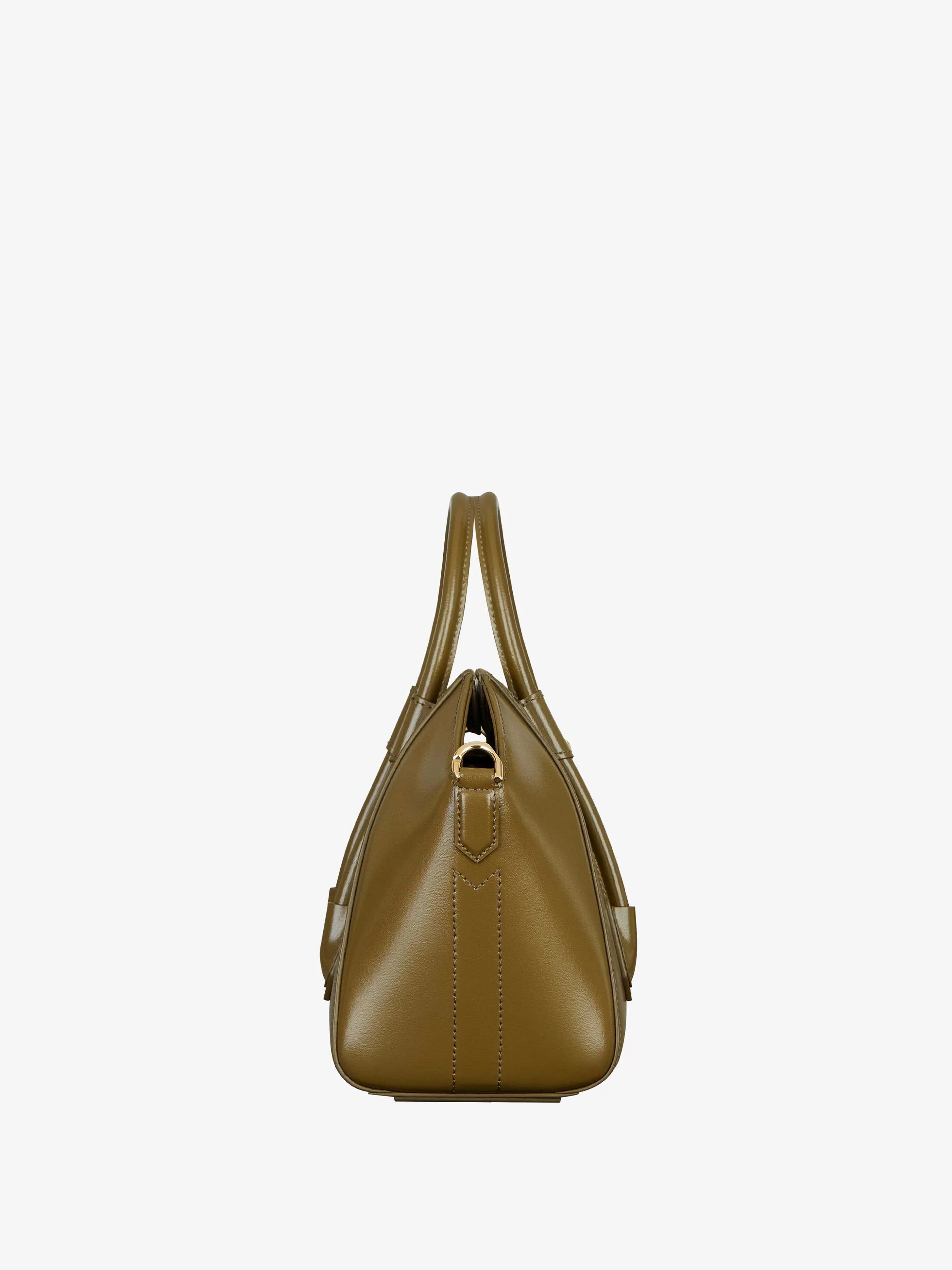 Givenchy Antigona>Mini Sac Antigona Lock En Cuir Box Kaki Fonce