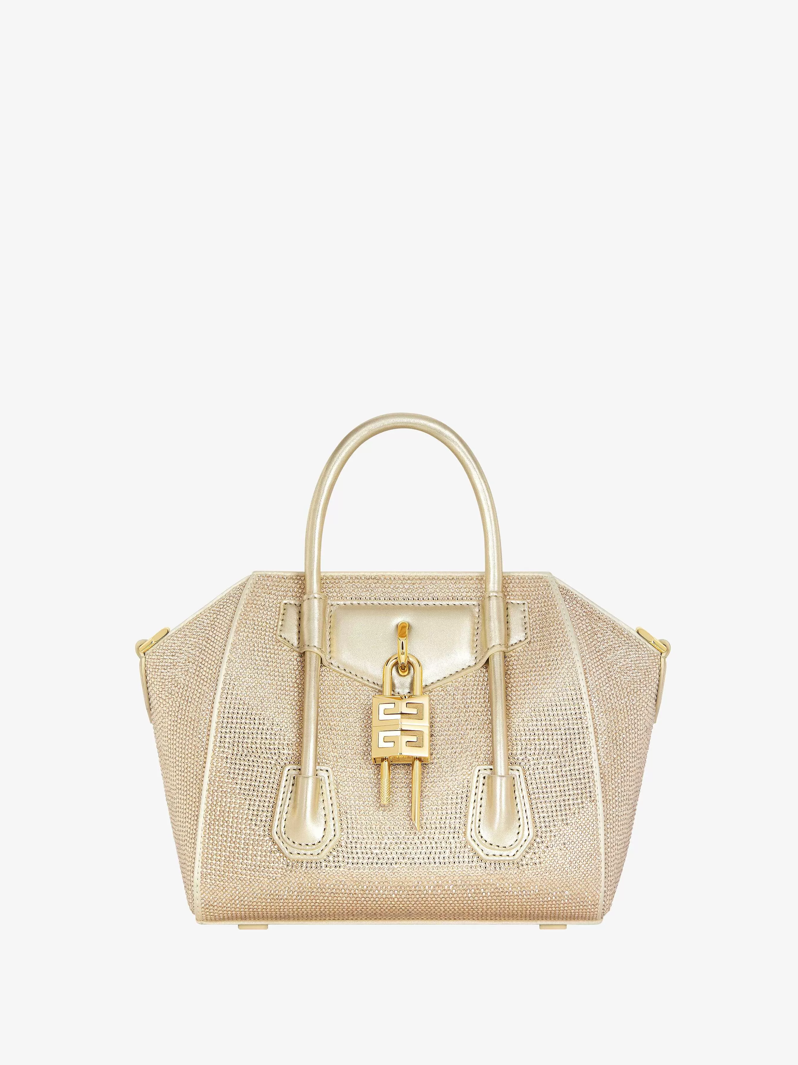 Givenchy Antigona>Mini Sac Antigona Lock En Satin Avec Strass Blond