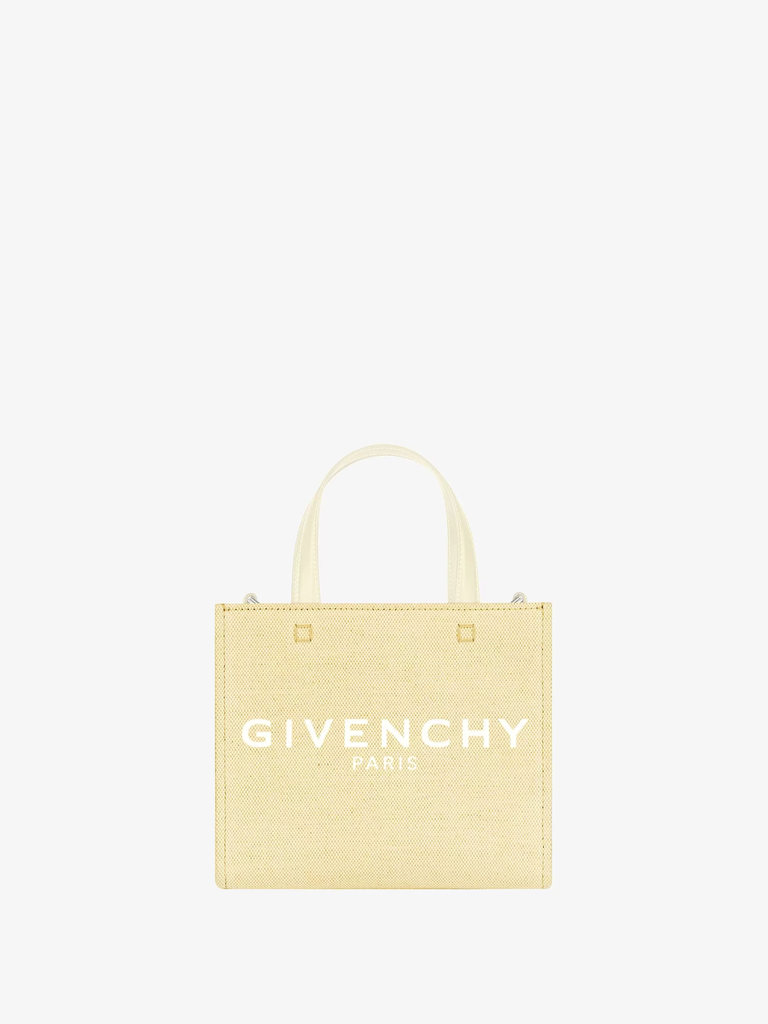 Givenchy G-Tote>Mini Sac Cabas G-Tote En Toile Jaune Pale