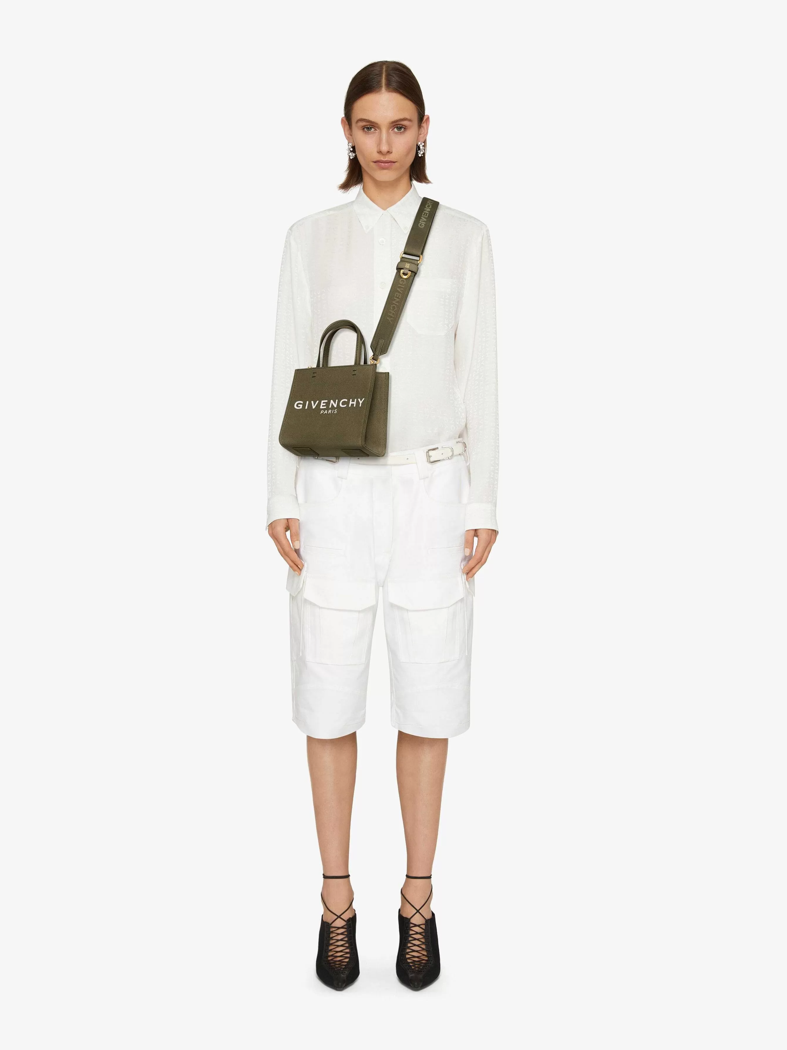 Givenchy G-Tote>Mini Sac Cabas G-Tote En Toile Kaki Fonce