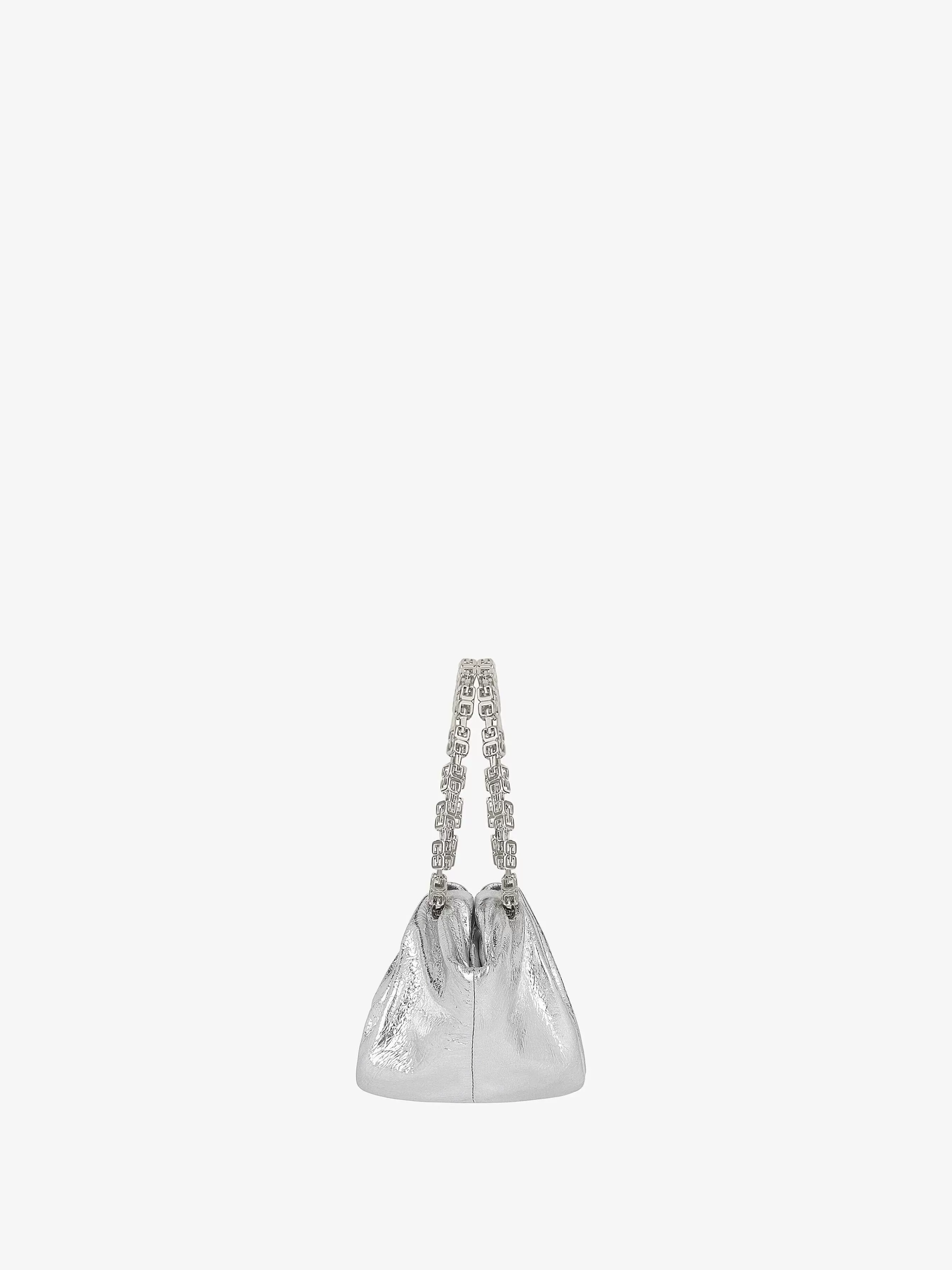 Givenchy Sacs Mini Et Micro>Mini Sac Kenny En Cuir Metallise Argente