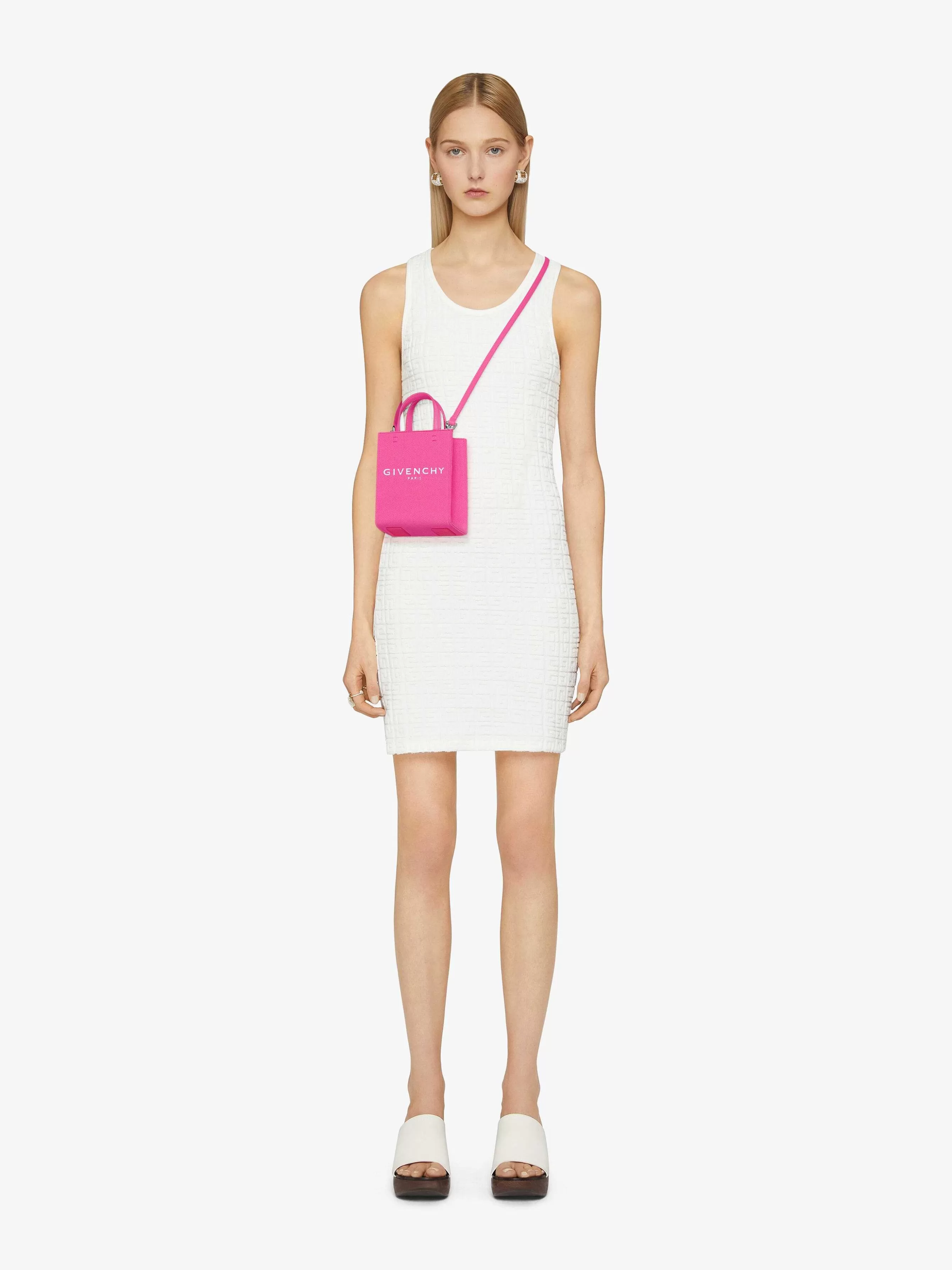 Givenchy G-Tote>Mini Sac Shopping Vertical G-Tote En Toile Rose Neon