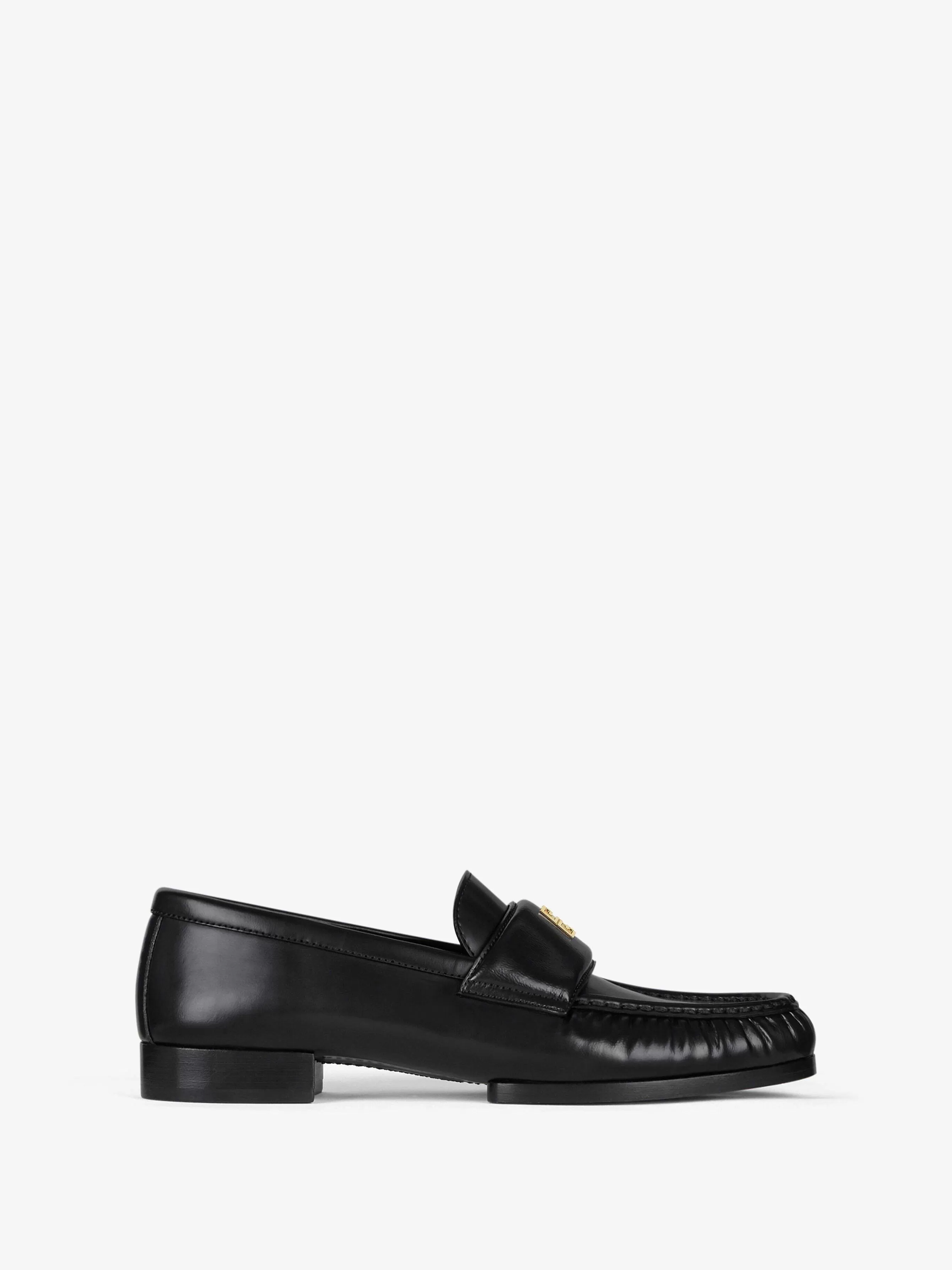 Givenchy Bottes Et Bottines>Mocassins 4G En Cuir Noir