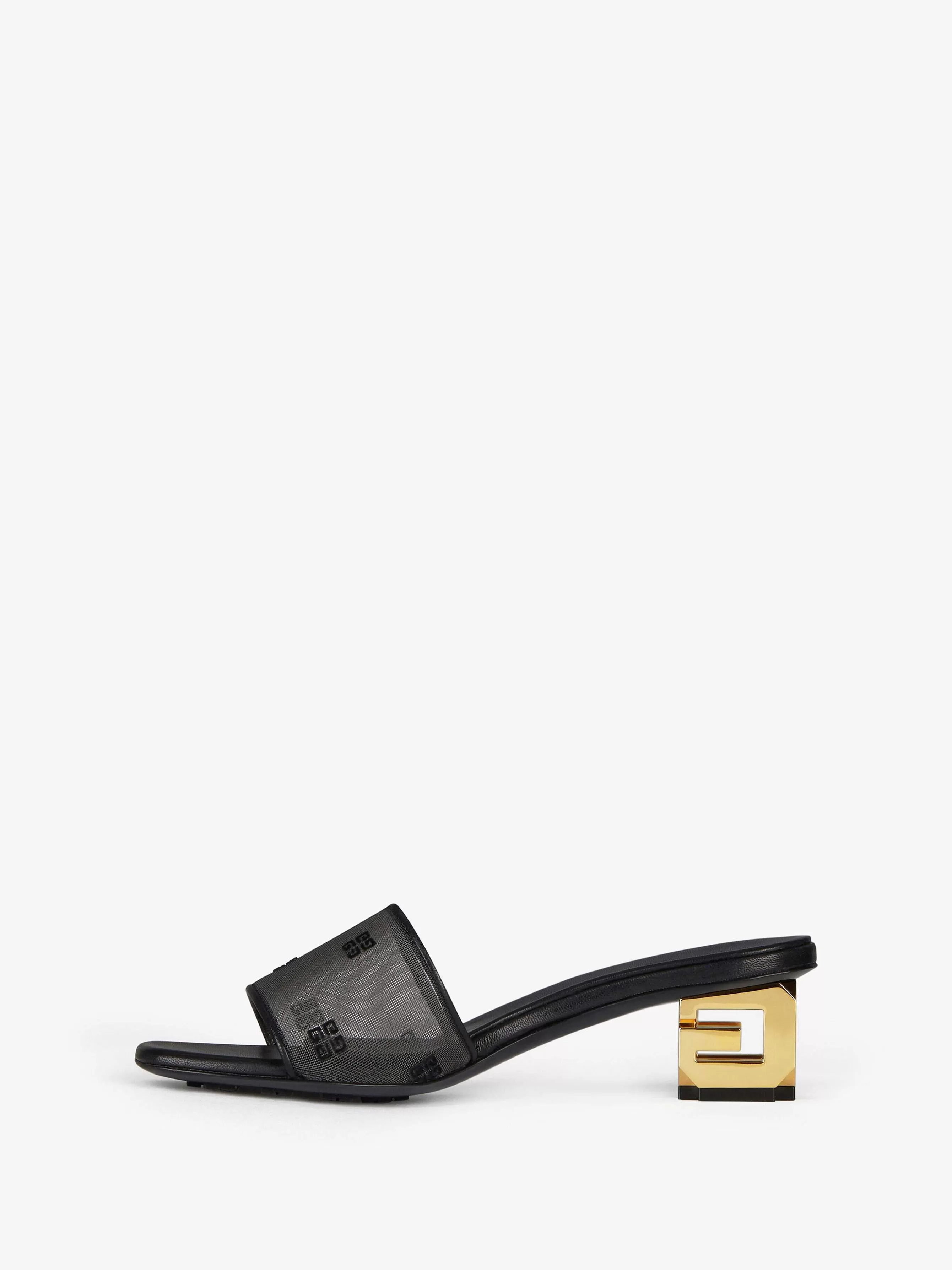 Givenchy Claquettes Et Sandales>Mules G Cube En Maille Transparente 4G Noir