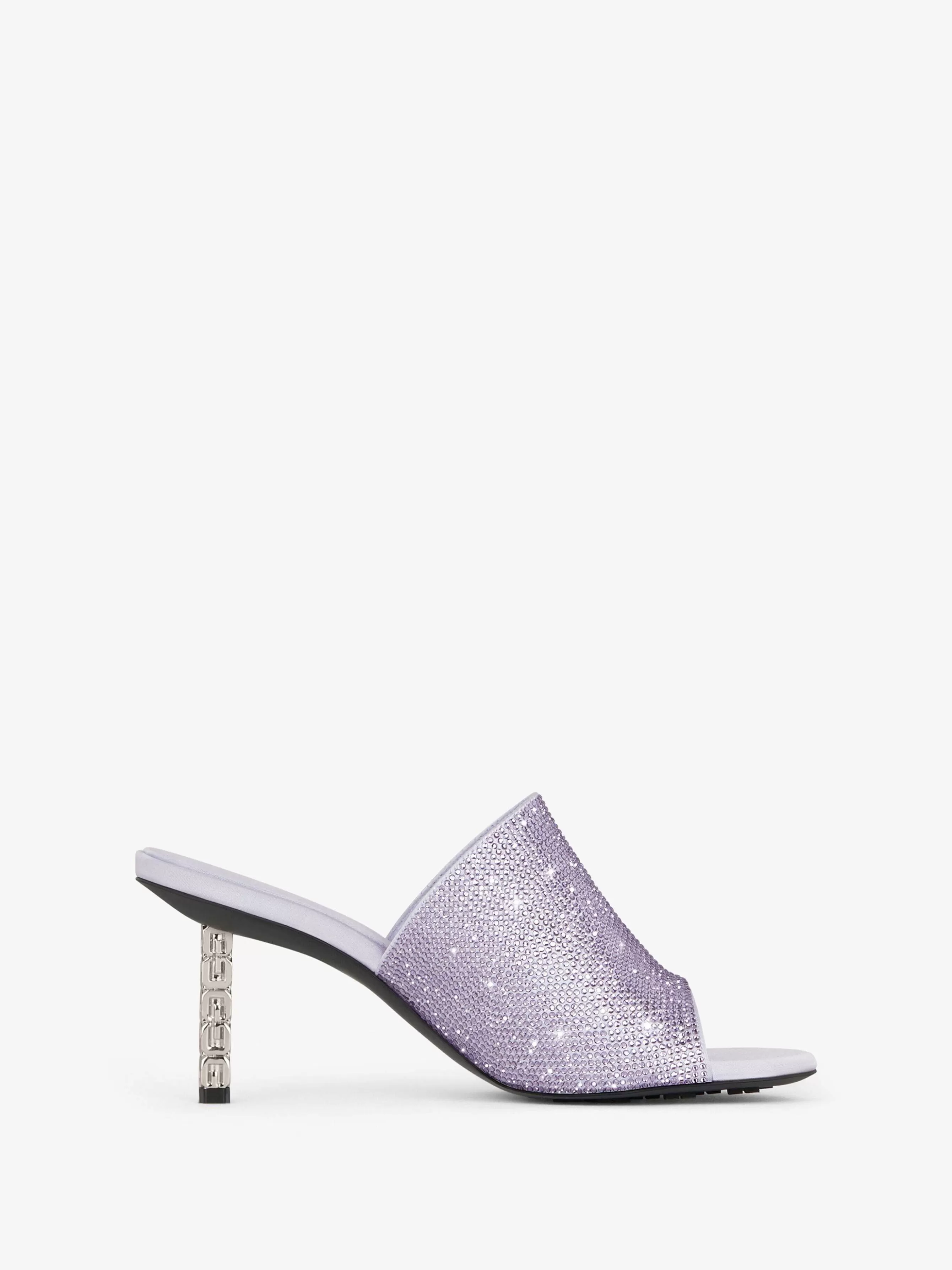 Givenchy Talons>Mules G Cube En Satin Avec Strass Lavande