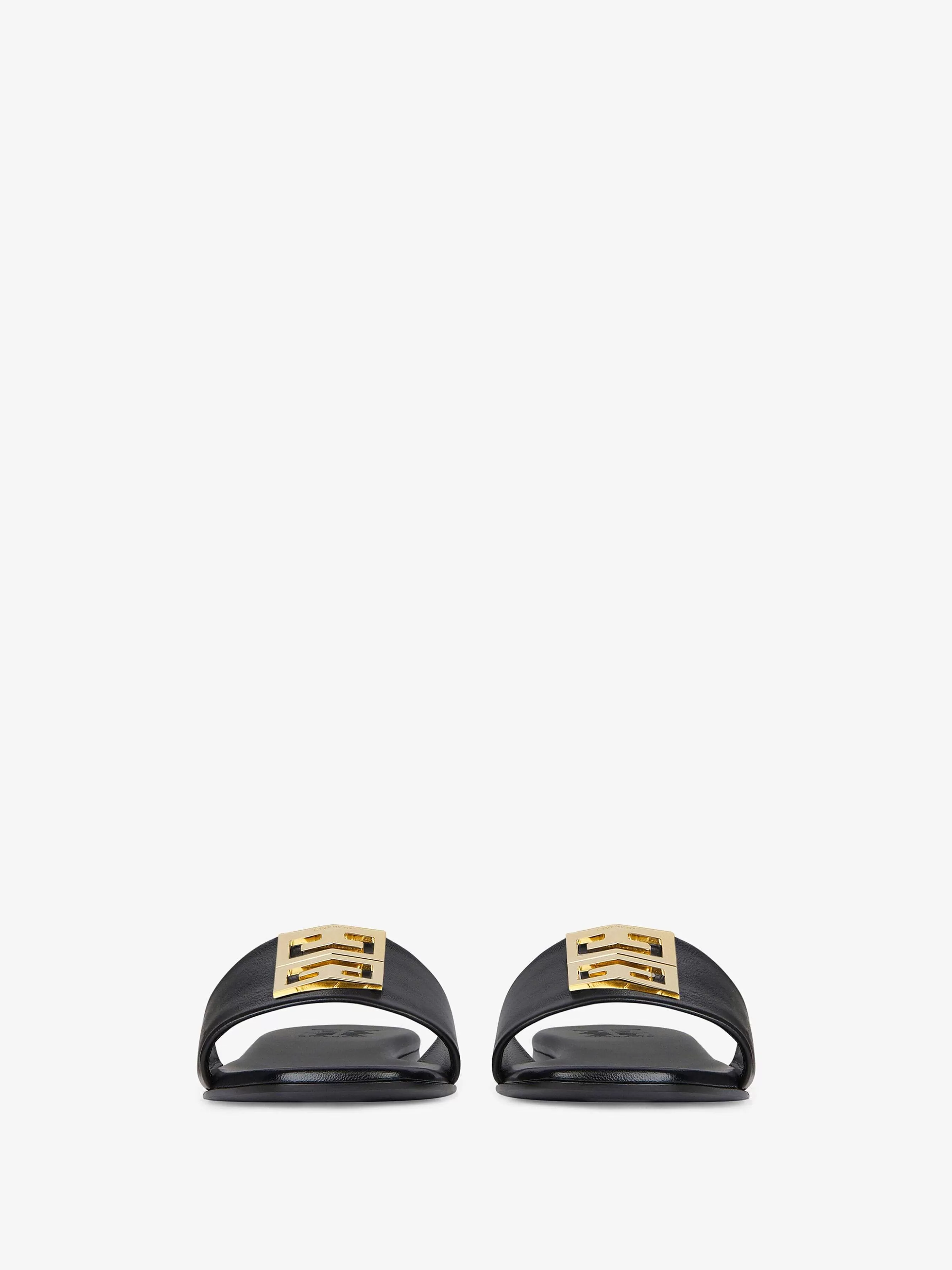 Givenchy Claquettes Et Sandales>Mules Plates 4G En Cuir Noir