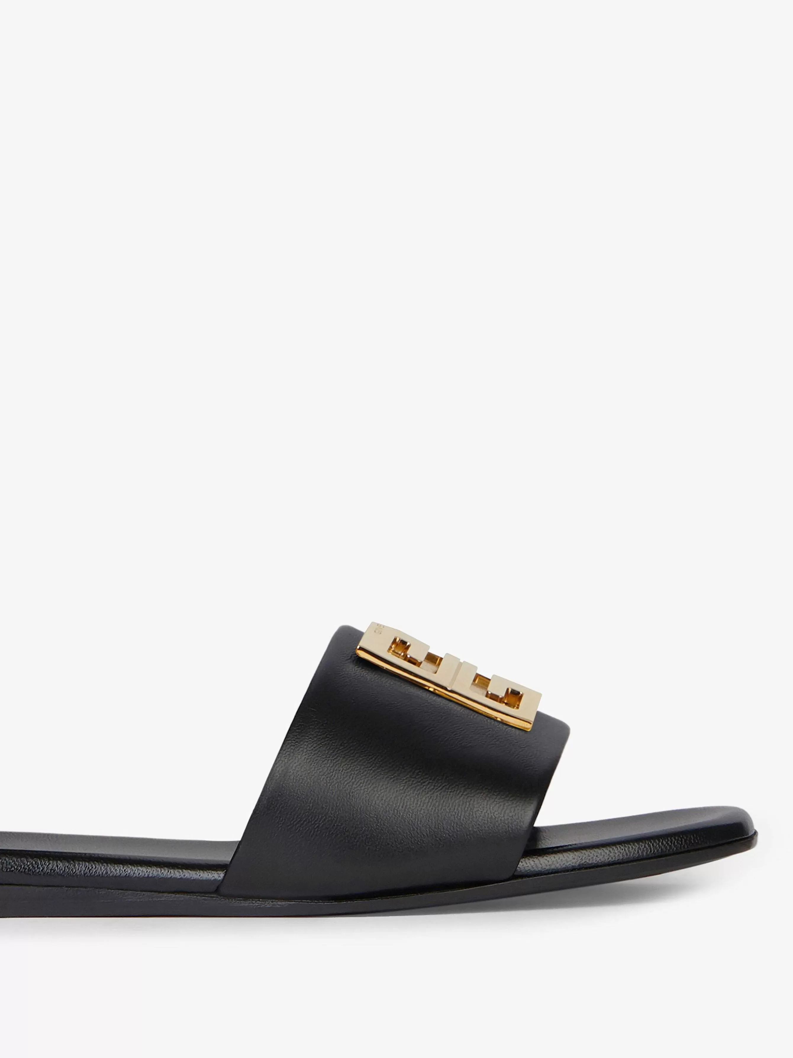 Givenchy Claquettes Et Sandales>Mules Plates 4G En Cuir Noir