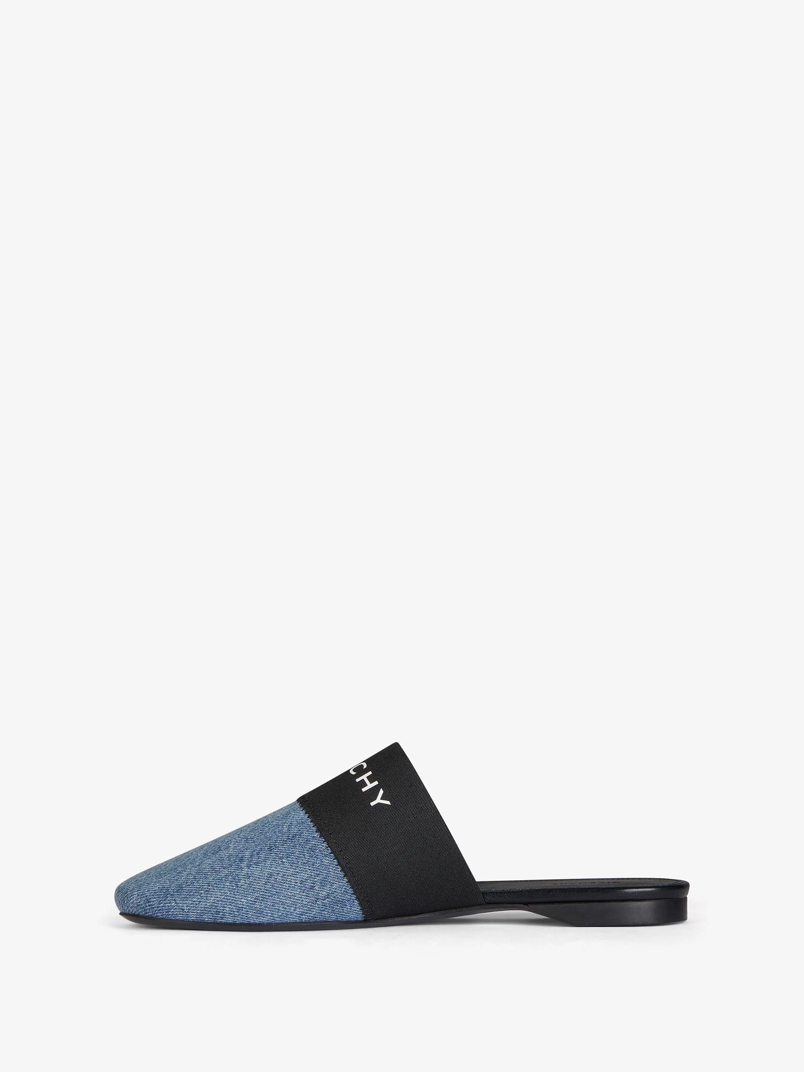 Givenchy Claquettes Et Sandales>Mules Plates Bedford En Denim Bleu Moyen