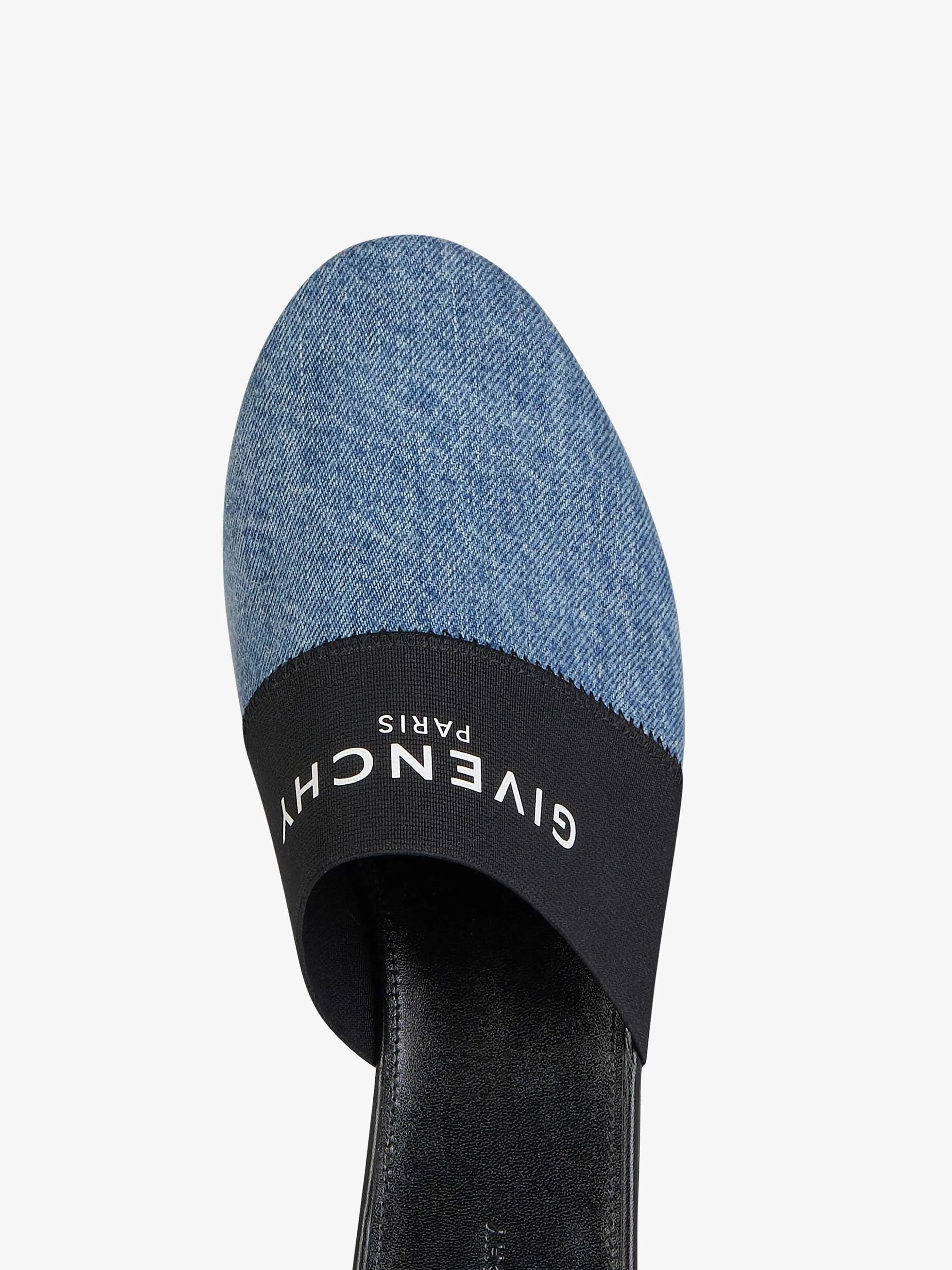 Givenchy Claquettes Et Sandales>Mules Plates Bedford En Denim Bleu Moyen