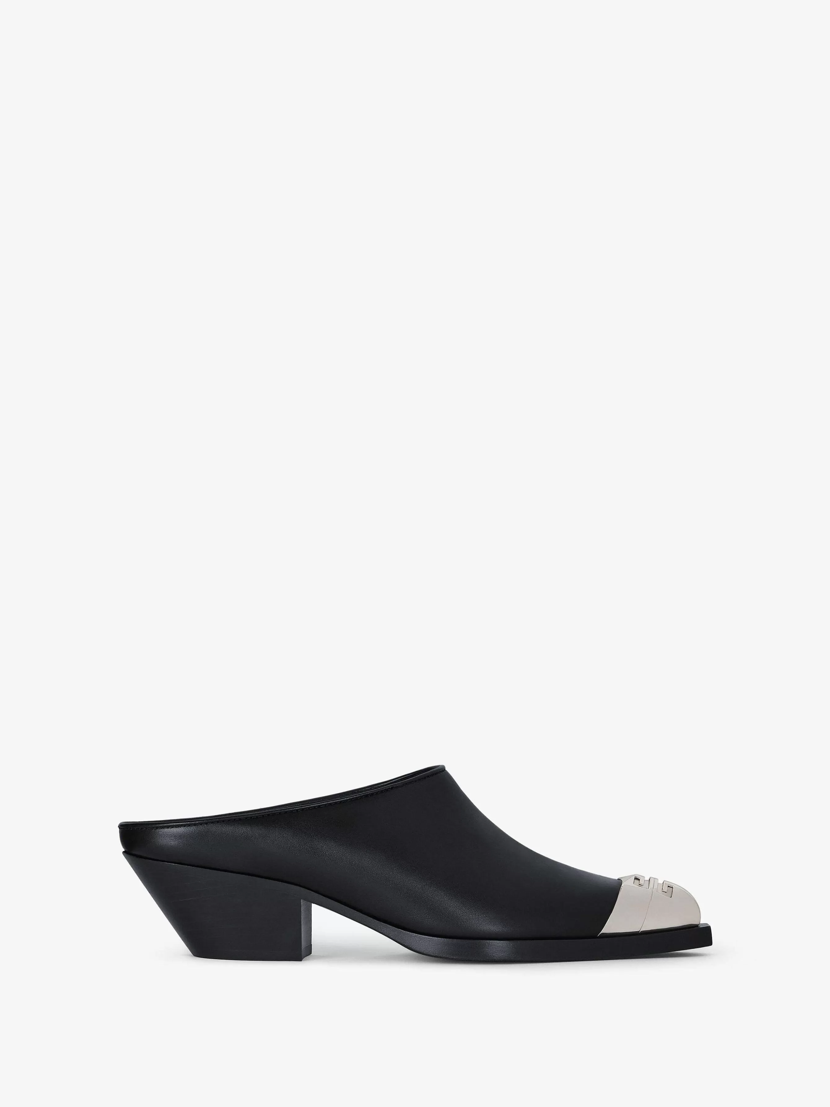 Givenchy Claquettes Et Sandales>Mules Western En Cuir Noir