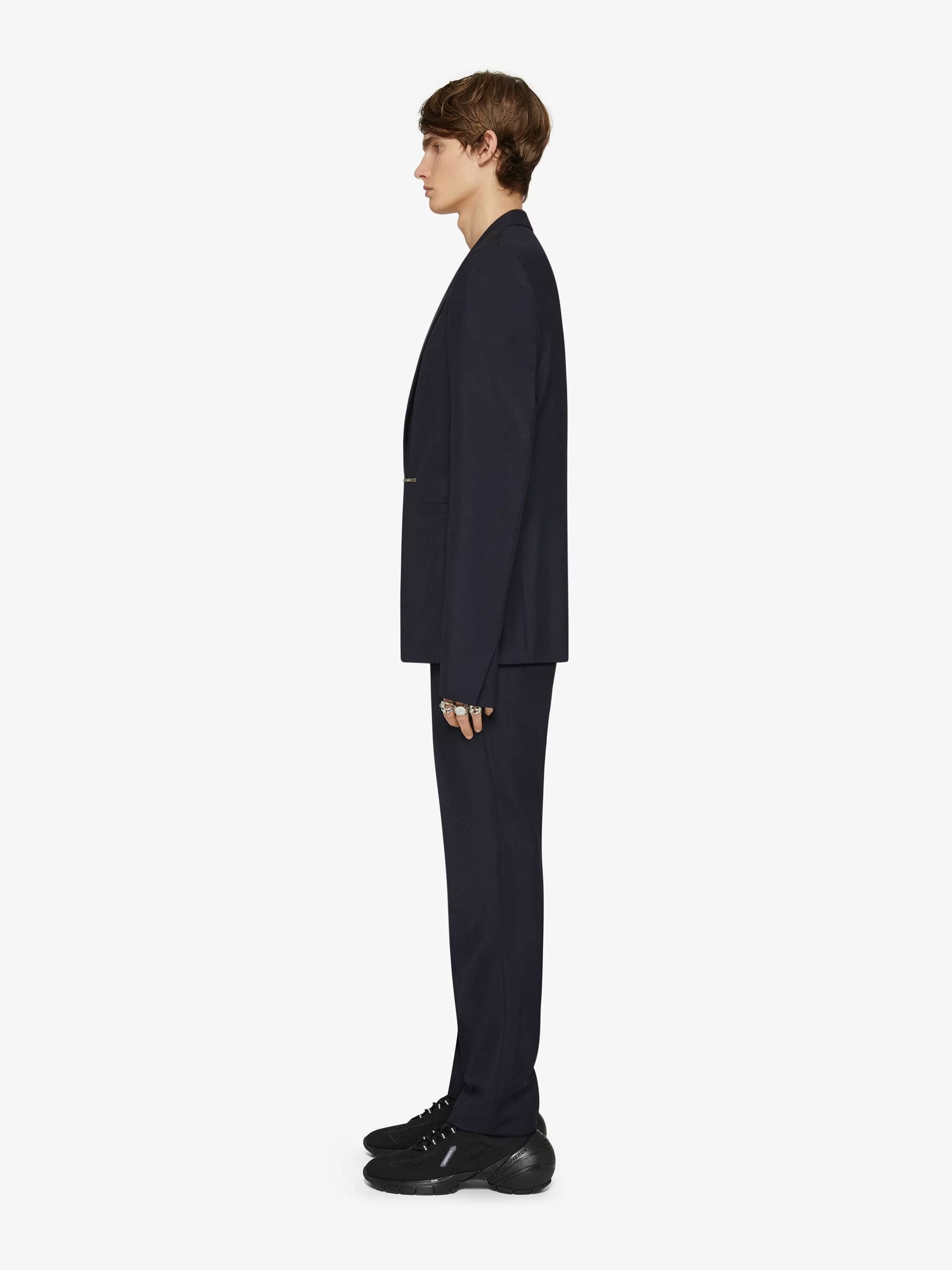 Givenchy Pantalon>Pantalon Ajuste Coupe Slim En Laine Et Mohair Nuit Bleue