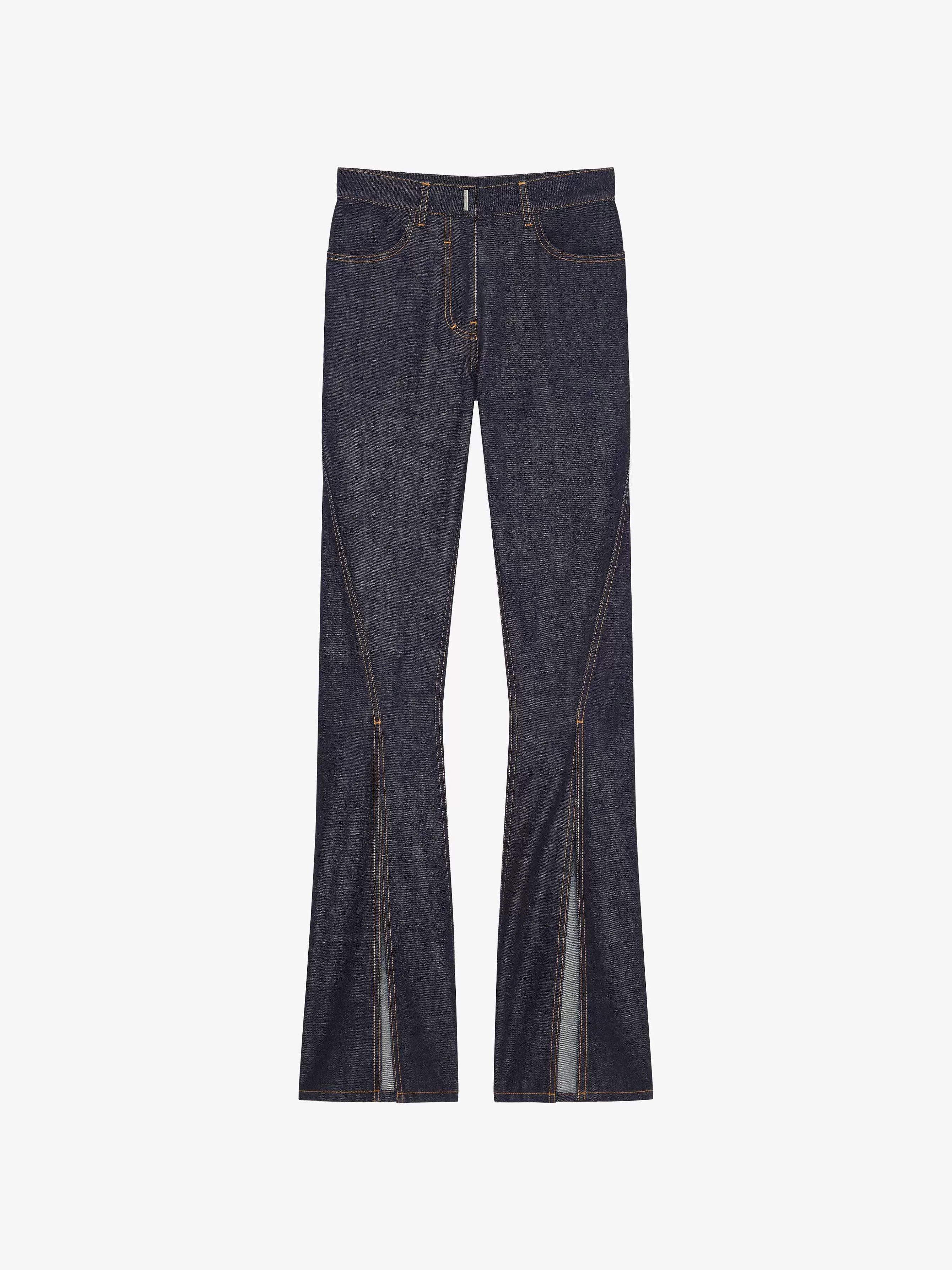 Givenchy Pantalon>Pantalon Boot Cut En Denim Avec Fentes Bleu Indigo