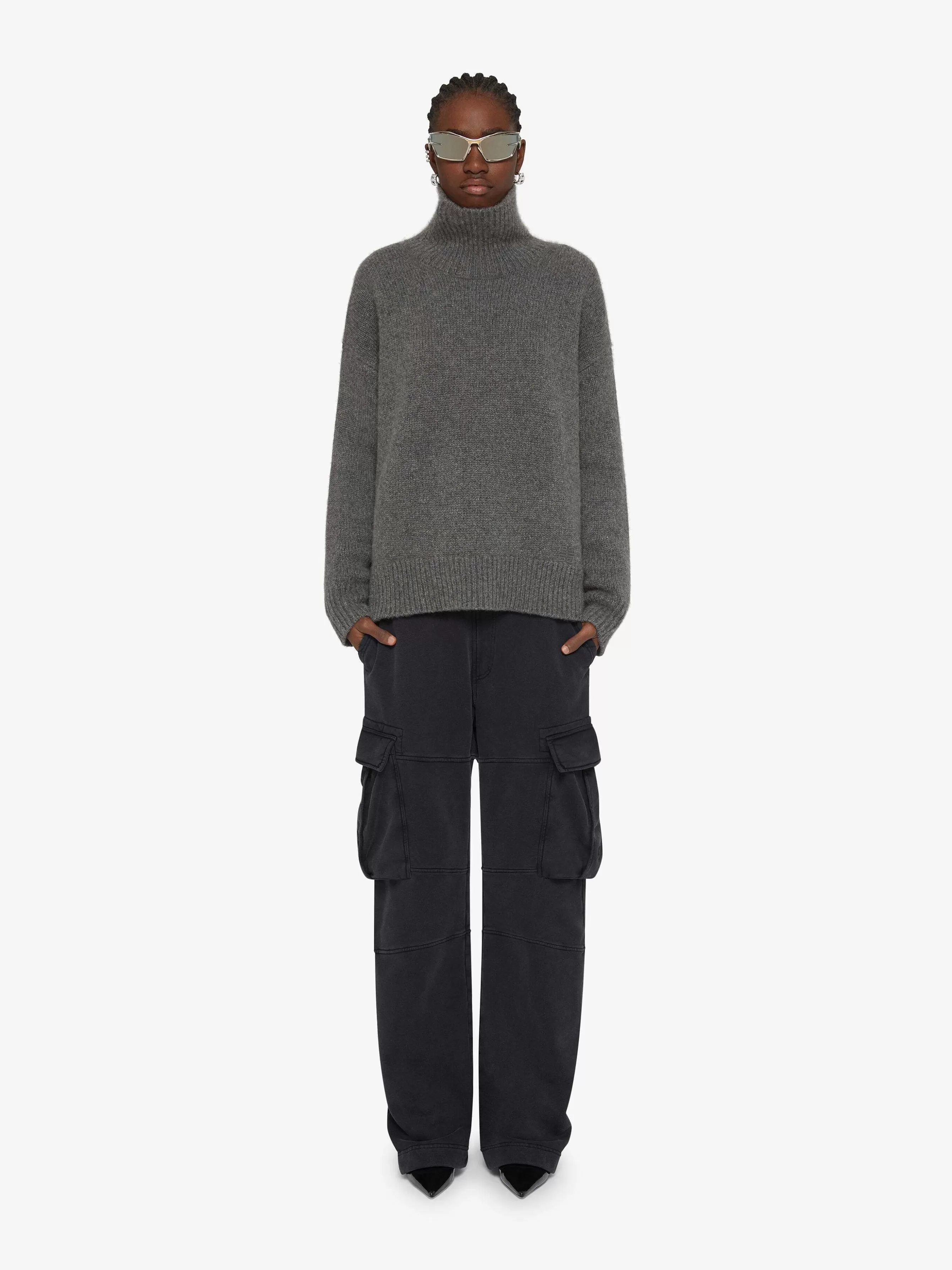 Givenchy Pantalon>Pantalon Cargo En Jersey De Coton Noir Delave