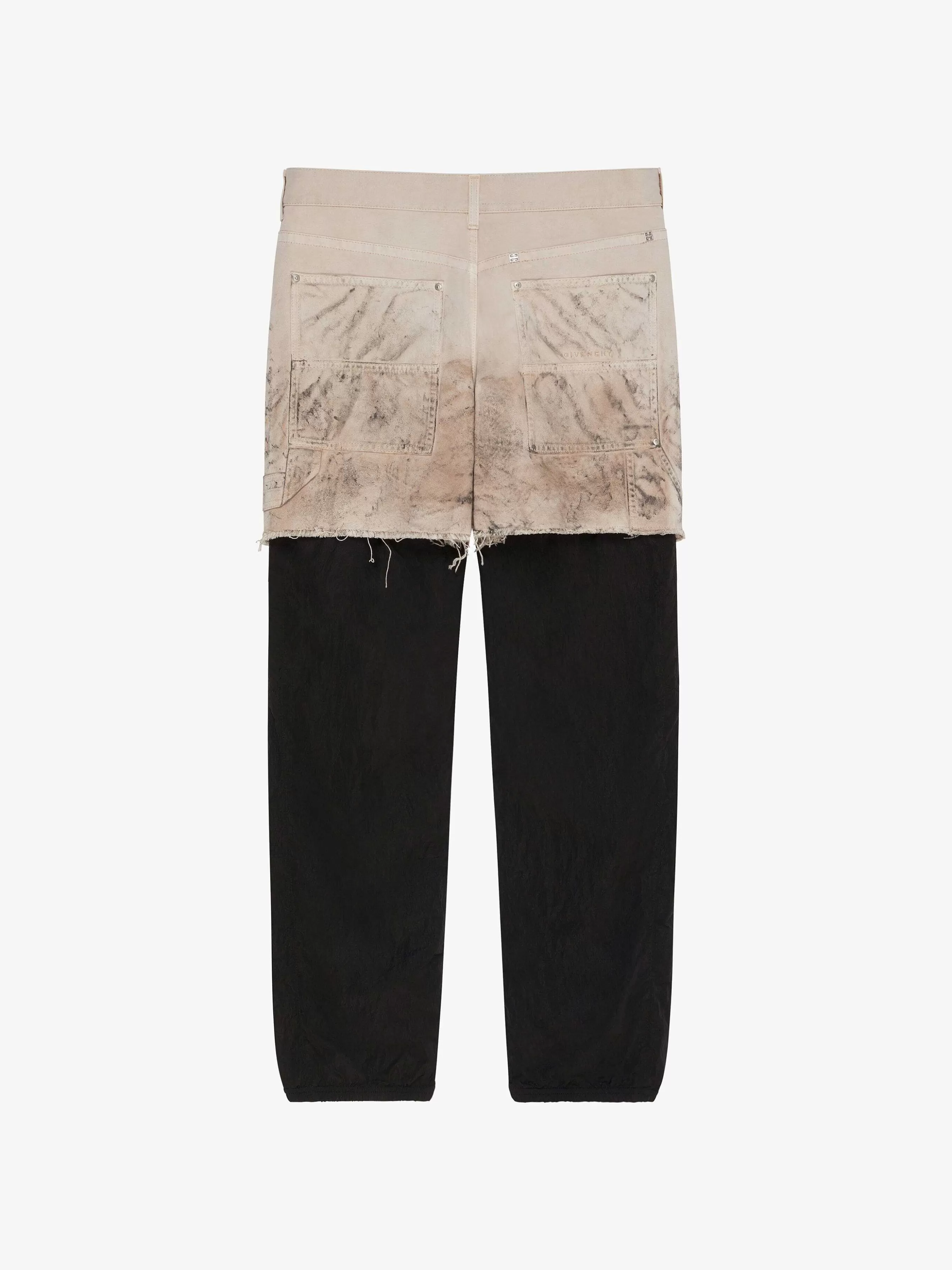 Givenchy Pantalon>Pantalon De Jogging Avec Jupe De Charpentier En Coton Noir/Beige