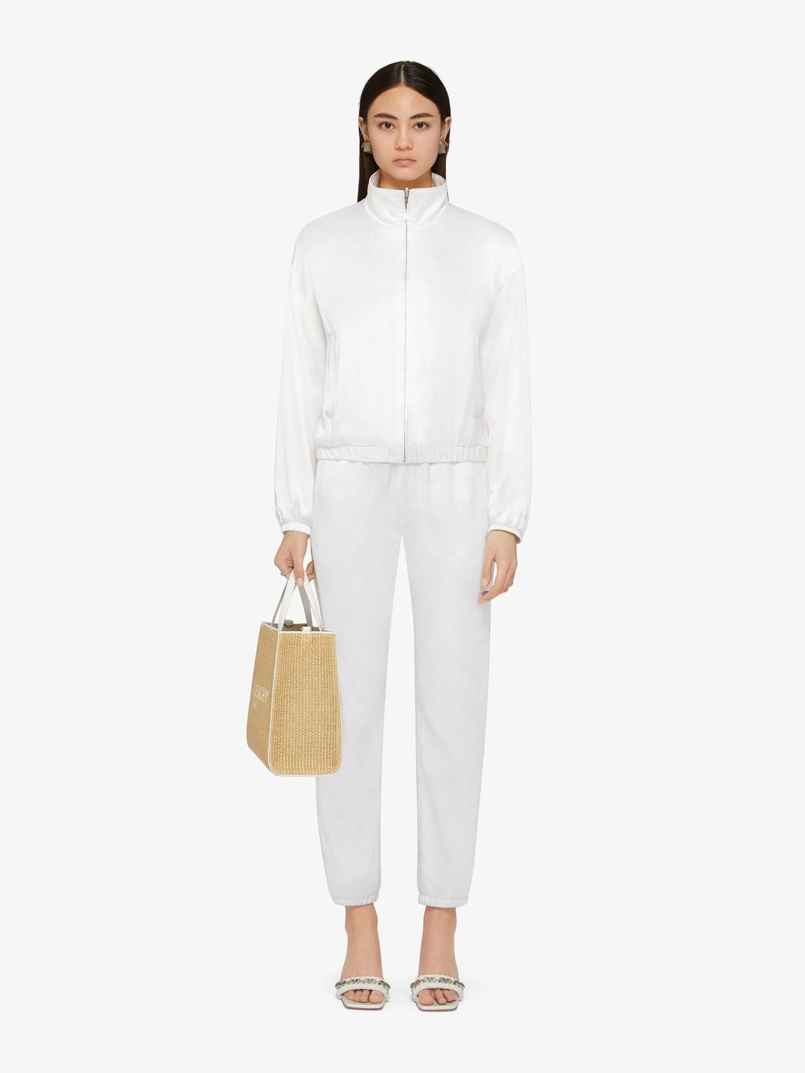 Givenchy Pantalon>Pantalon De Jogging Reversible En Satin Blanc