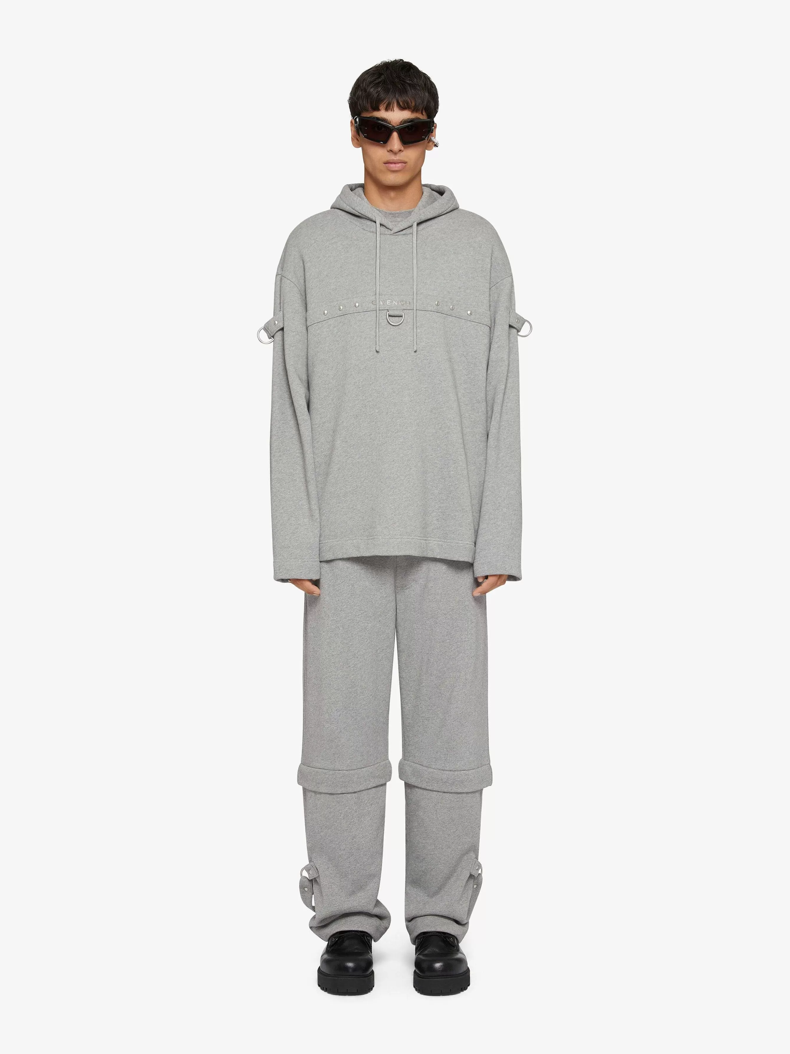 Givenchy Pantalon>Pantalon Detachable Deux En Un En Jersey Avec Bretelles Melange Gris Clair