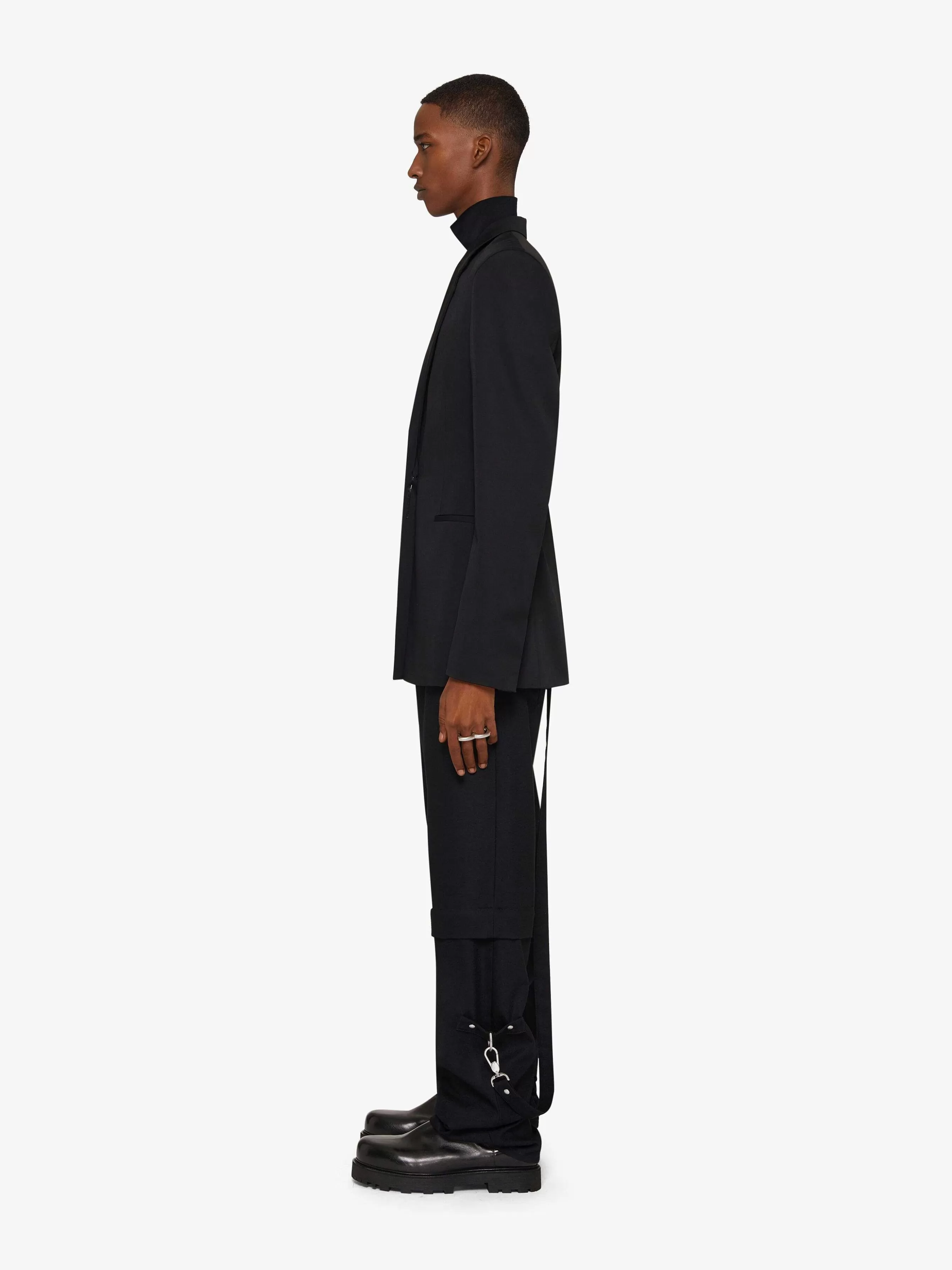 Givenchy Pantalon>Pantalon Detachable Deux En Un En Laine Avec Bretelles Noir