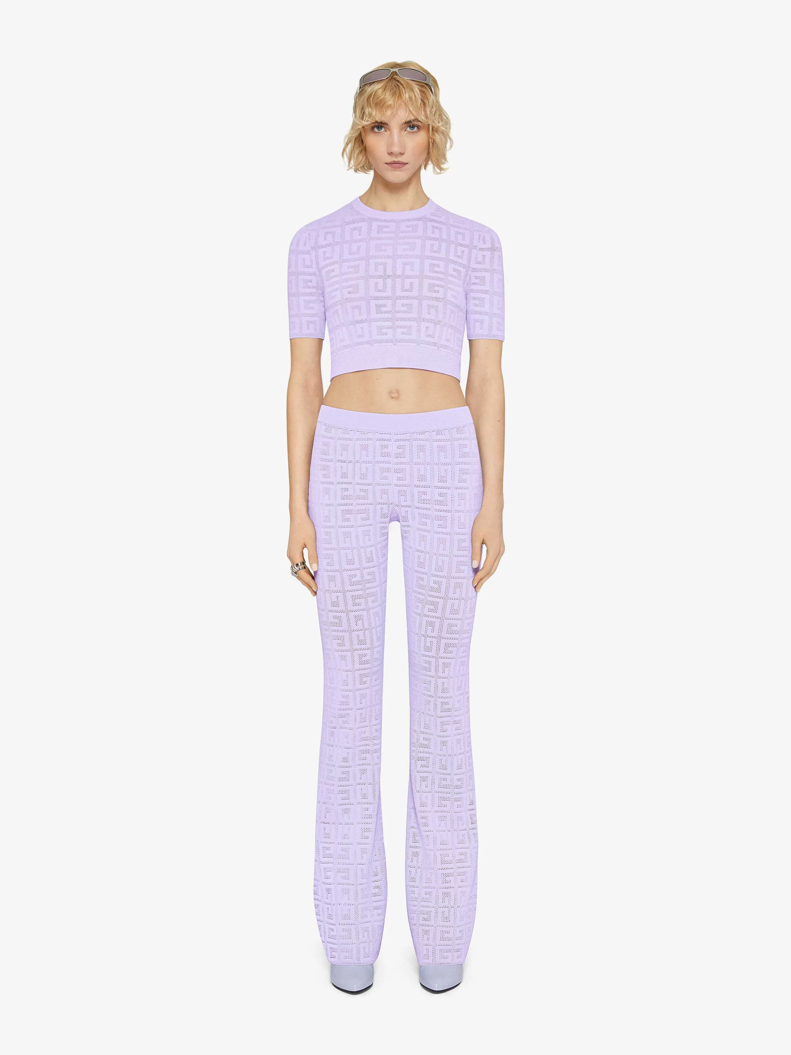 Givenchy Pantalon>Pantalon Flare En Jacquard 4G Lavande