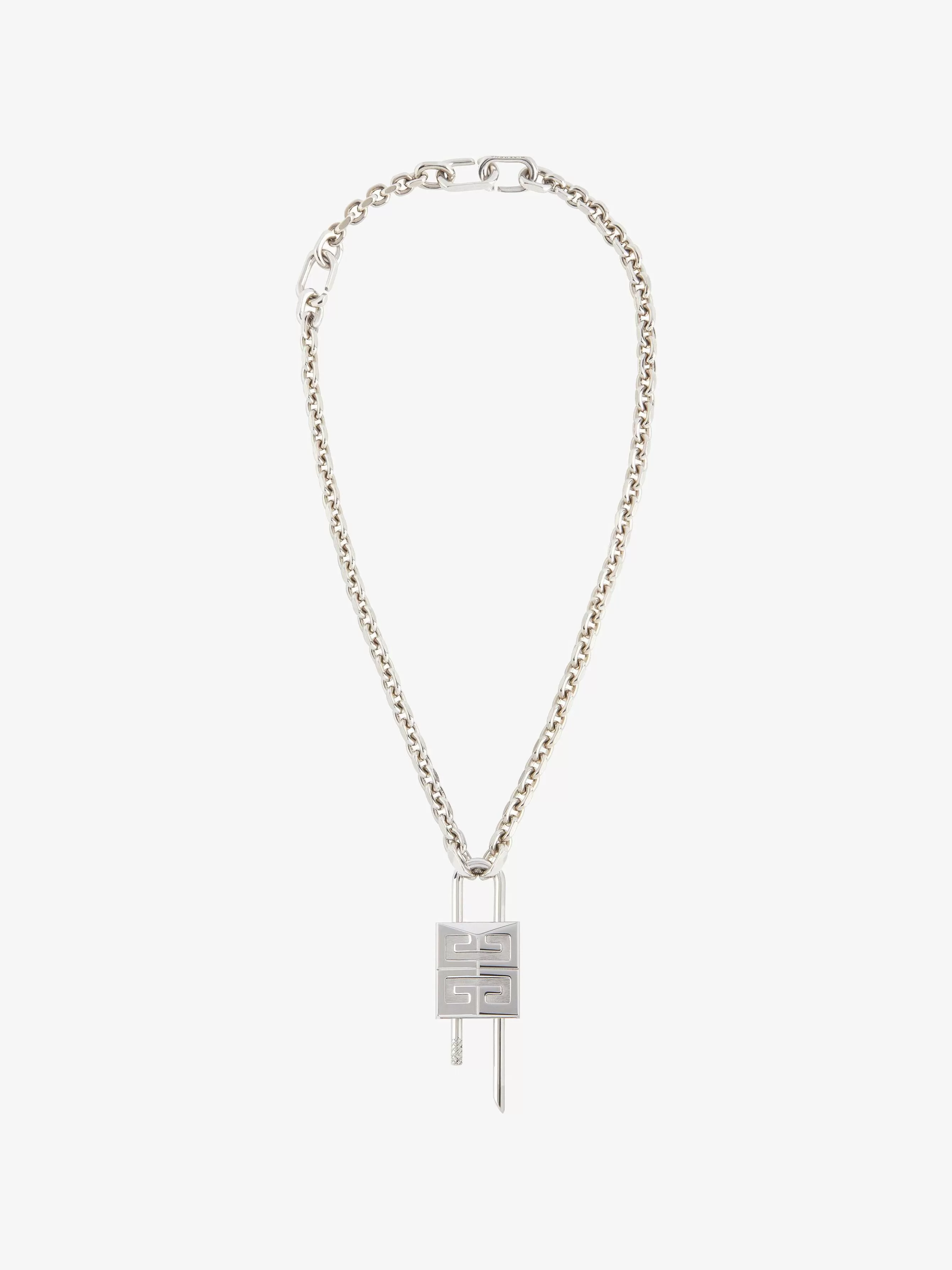 Givenchy Bijoux>Petit Collier Cadenas En Metal Argente