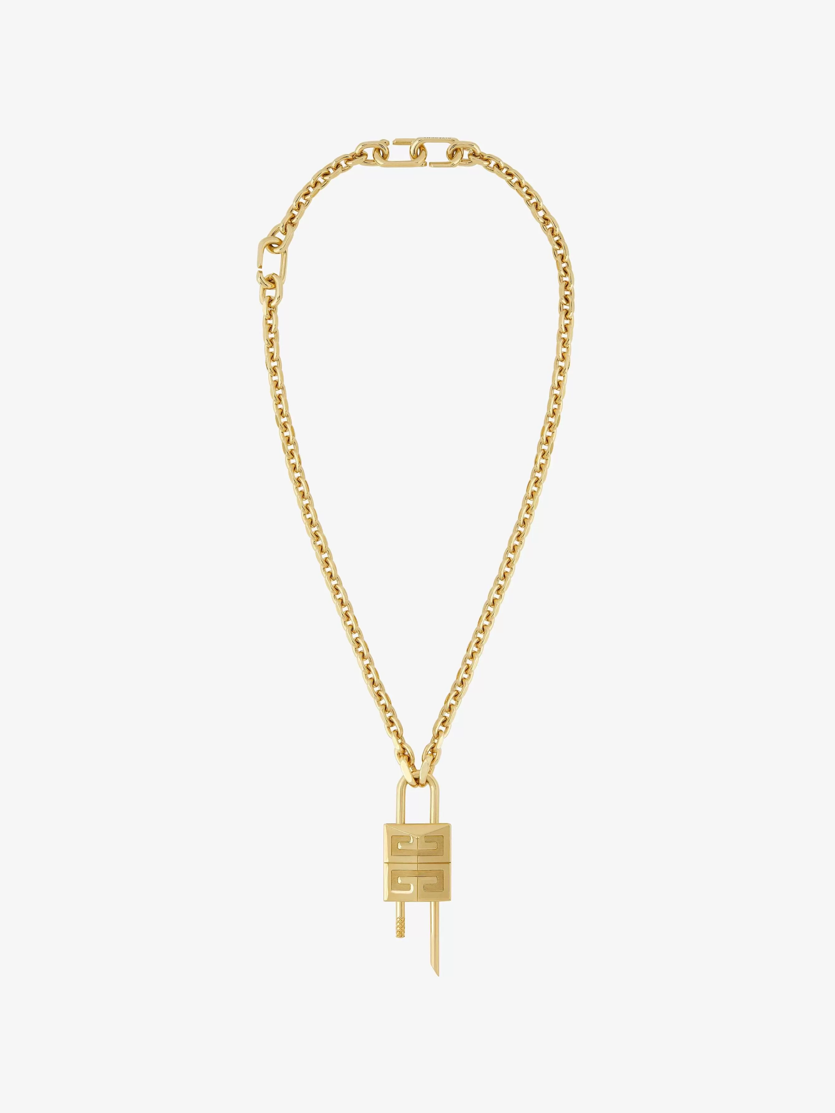 Givenchy Bijoux>Petit Collier Cadenas En Metal Jaune Dore